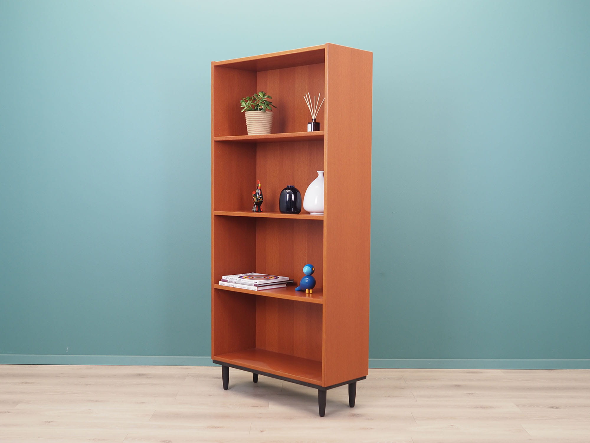 Vintage Bookshelf Wood Brown 1970s