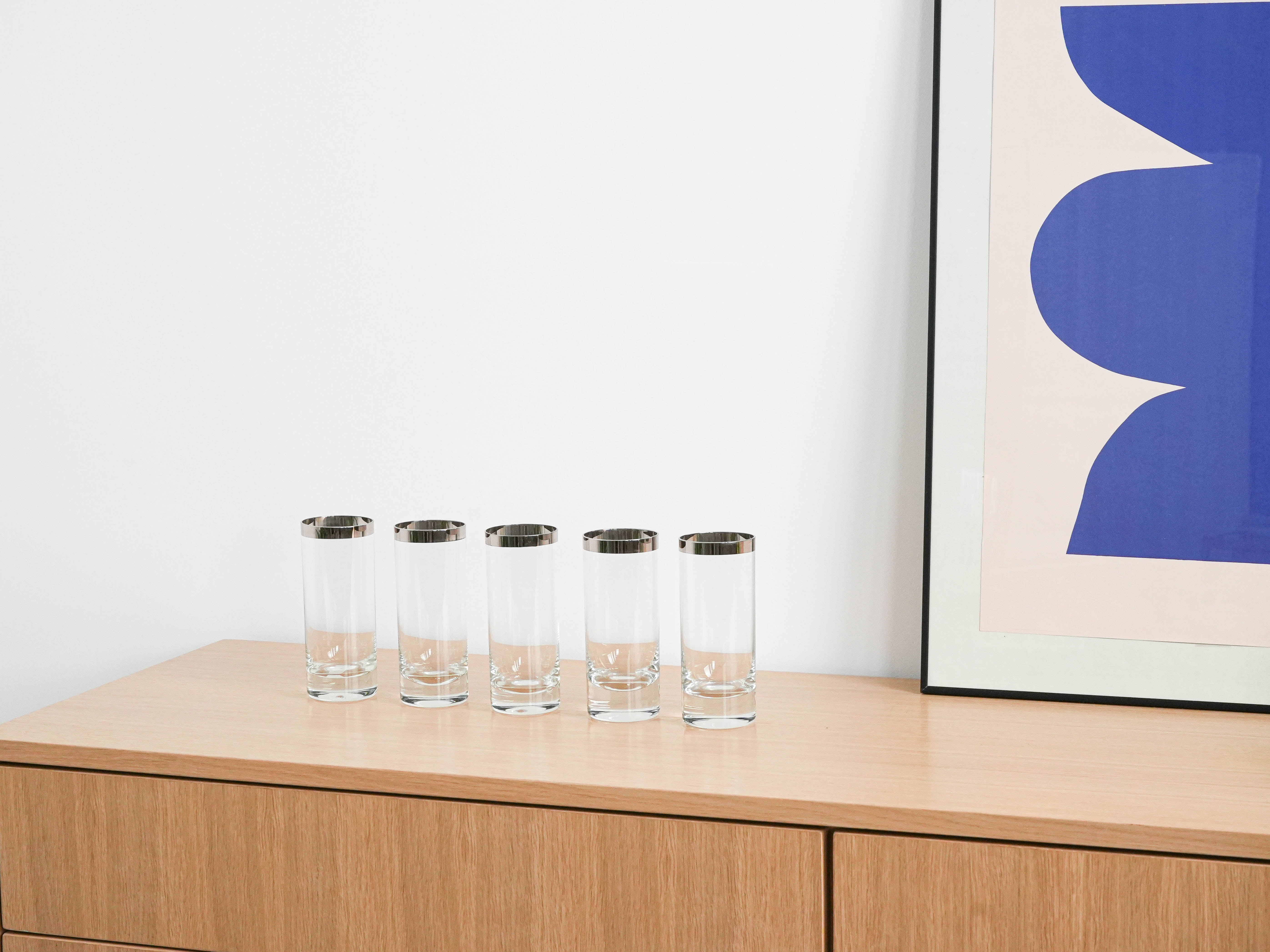 Glass Set Hollywood Regency Style Transparent 1970s