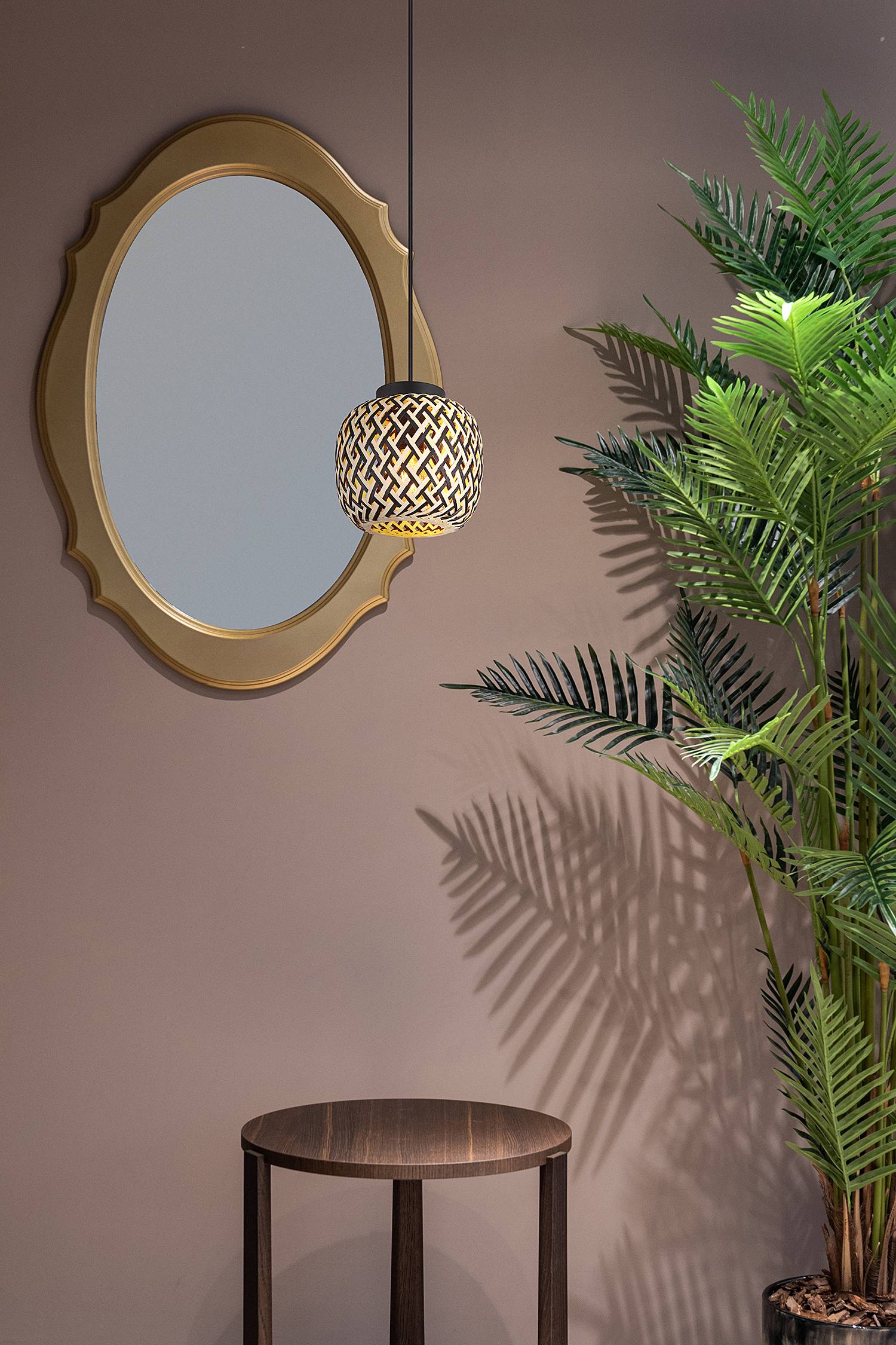 Pendant lamp Colly Type B Solid Bamboo 1-light Ø 20cm