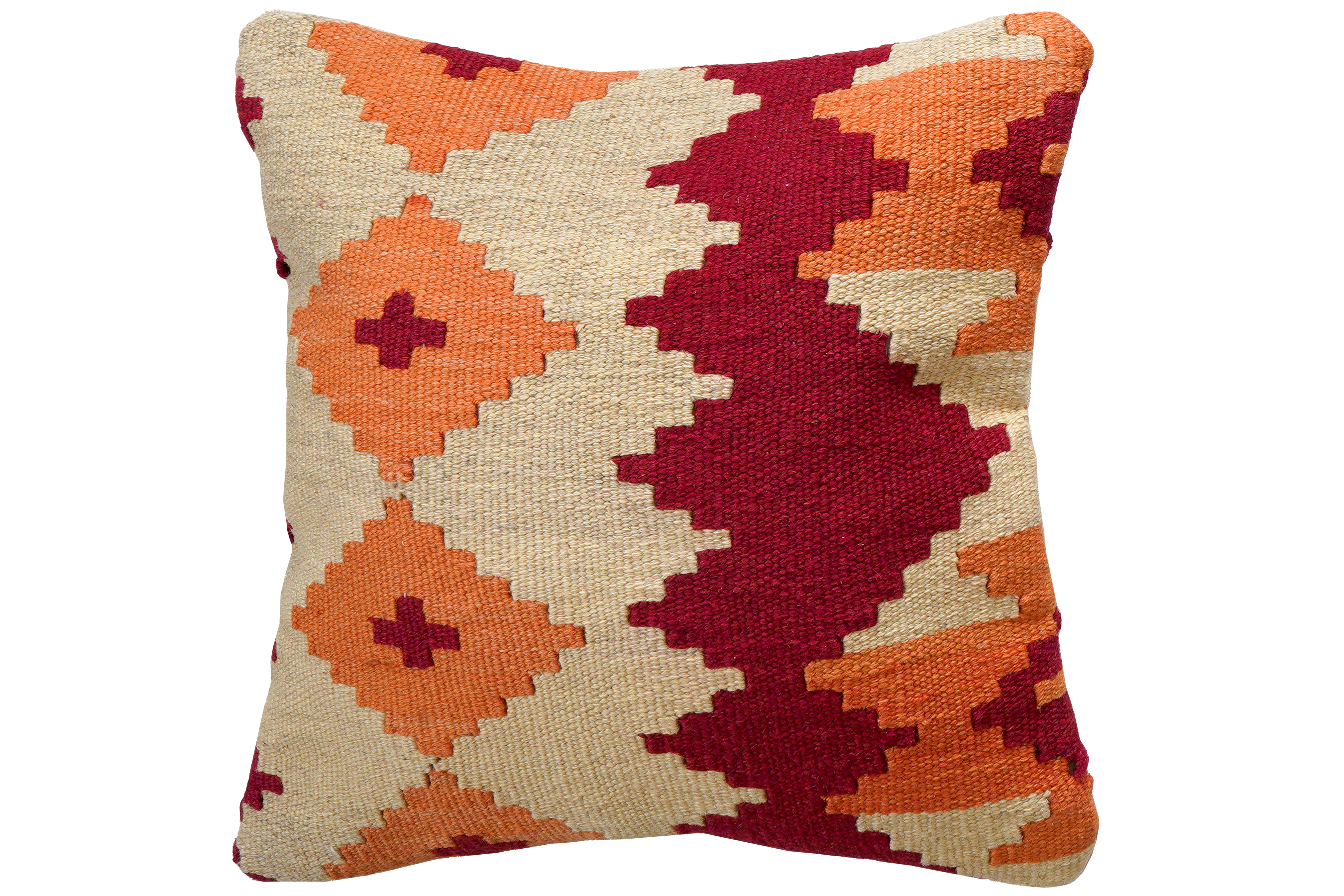 Kilim Kissenbezug Beige Rot