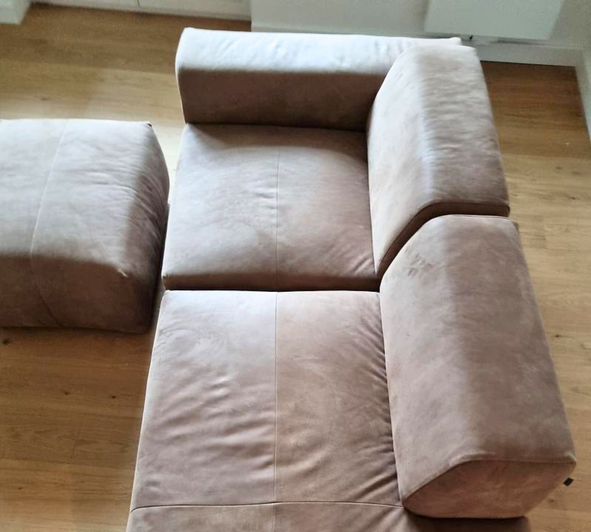 Pyllow Sofa 3-Sitzer & Hocker Nubukleder Braun