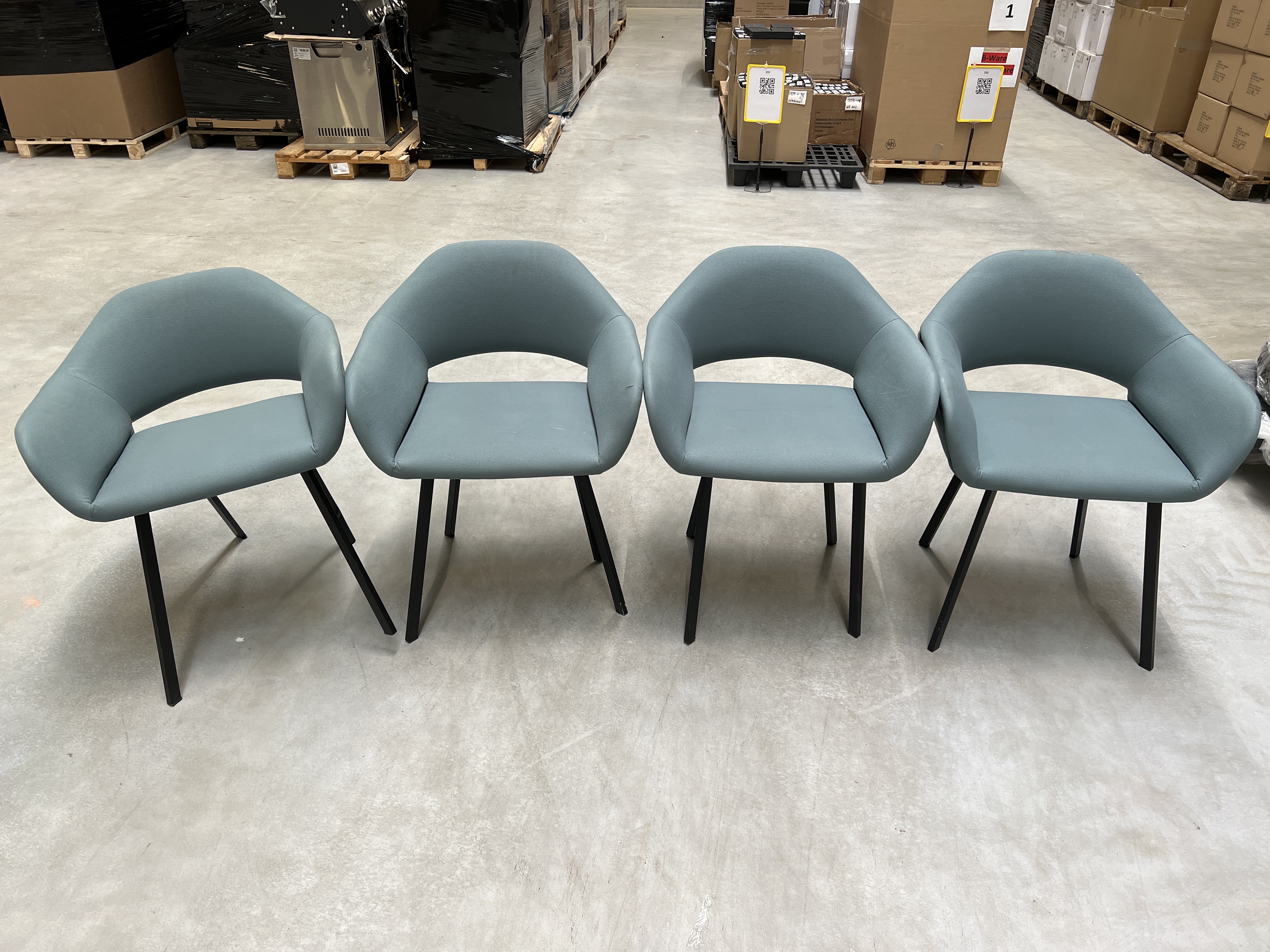 4x Esszimmerstuhl Set Oldenburg Kunstleder Buchenholz EU