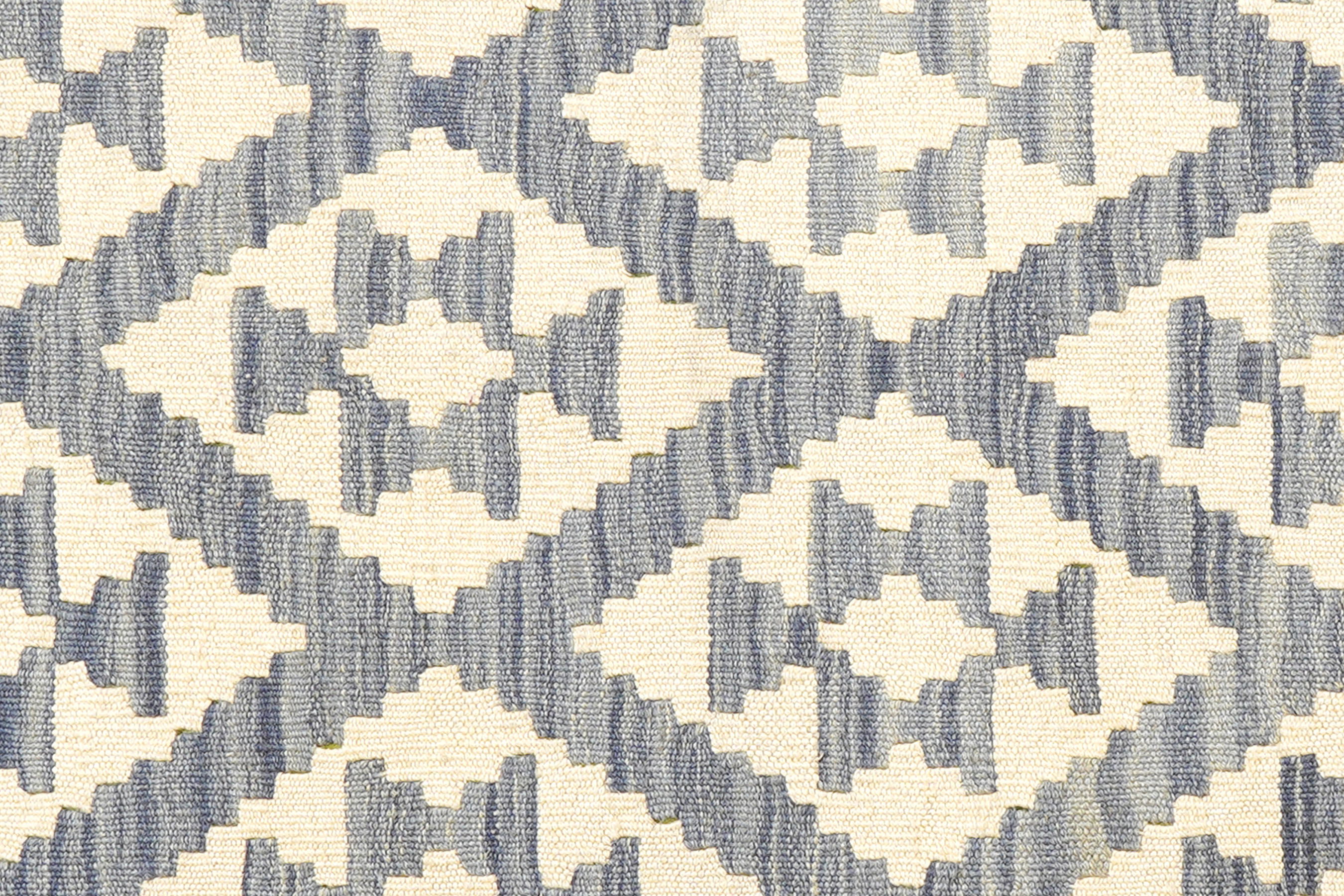 Kelim Gashgai Teppich Wolle Blau