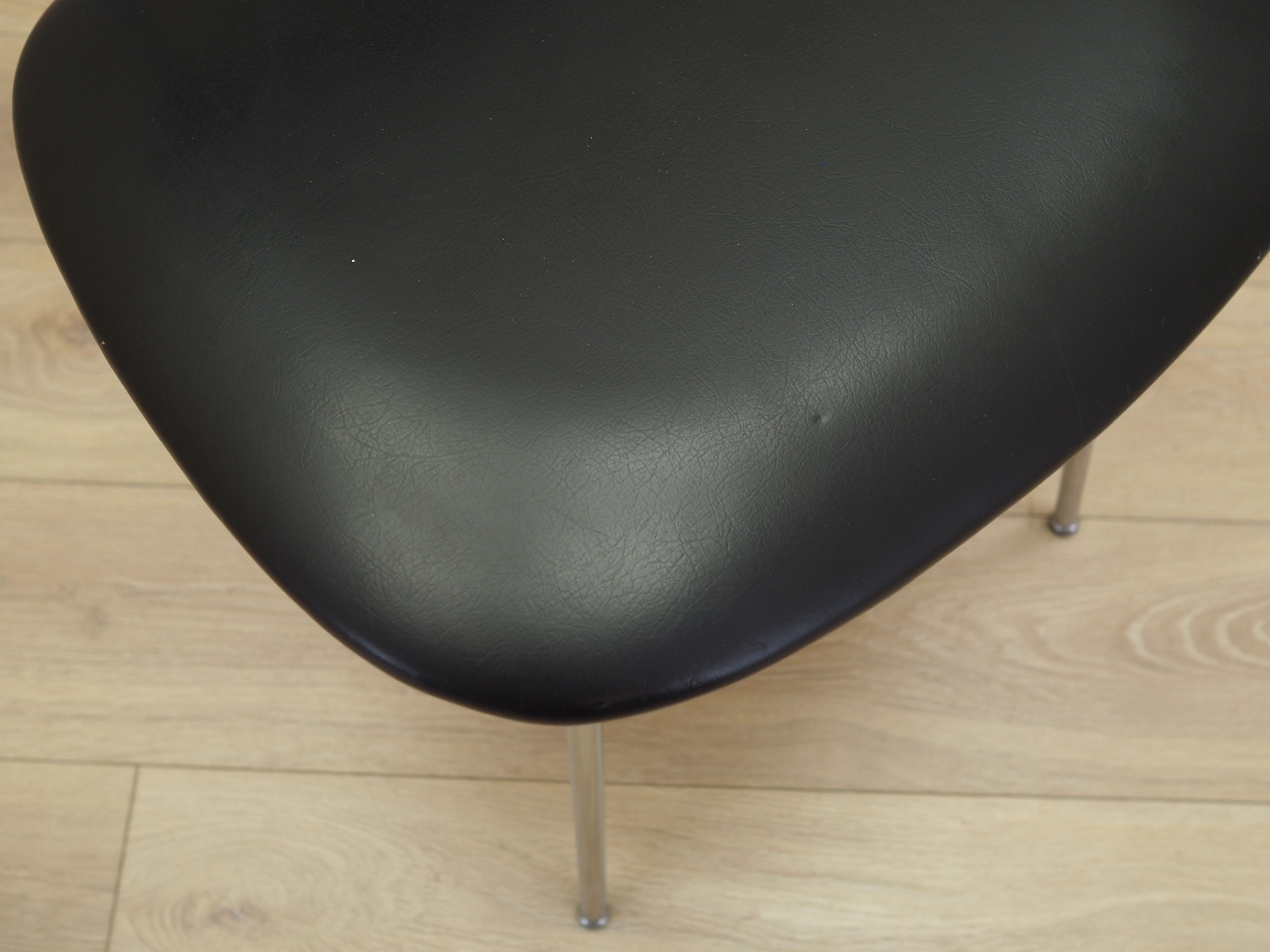 Dining chair faux leather metal 1970s