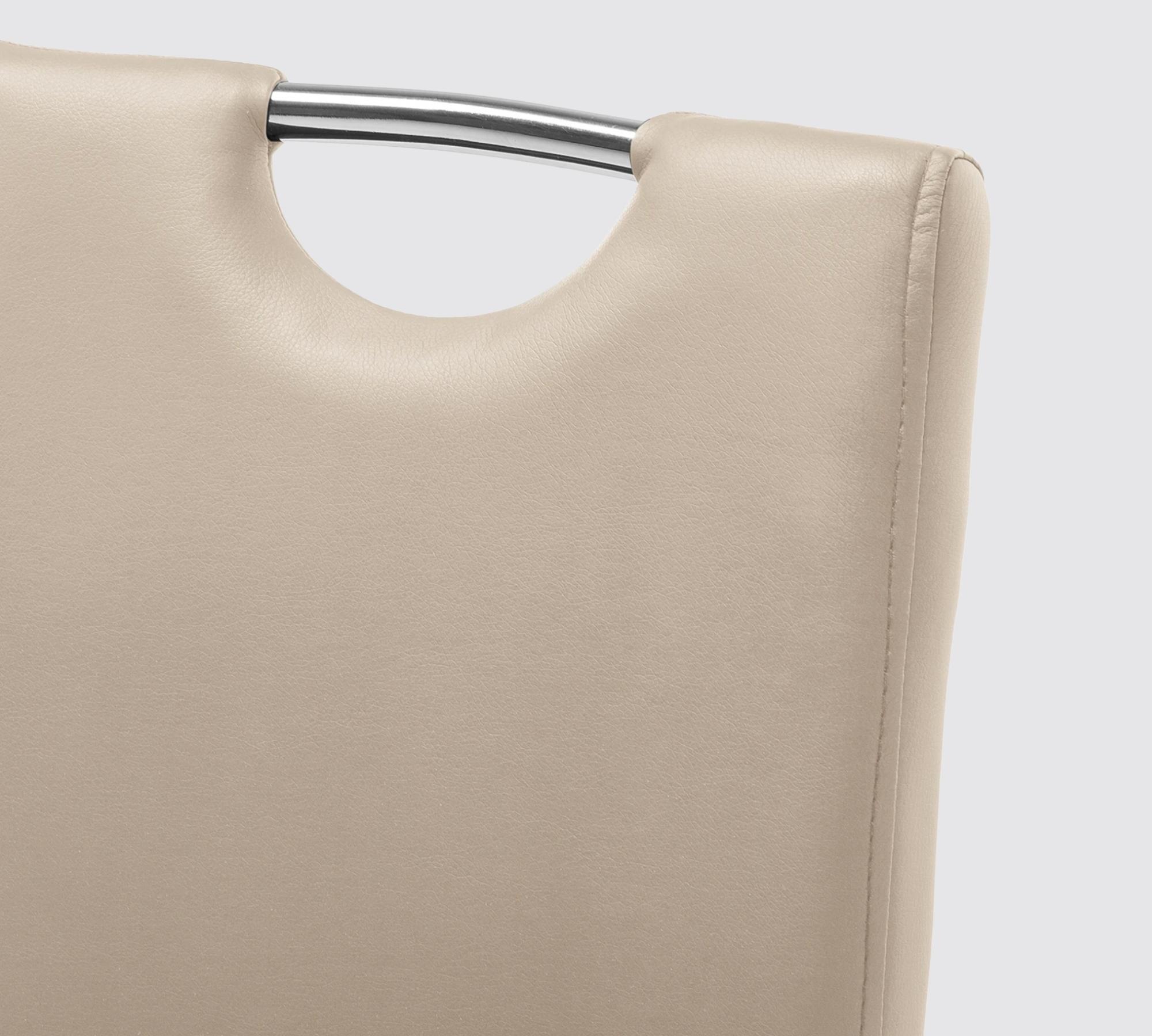 2x Freischwinger mit Griff Kunstleder Beige 