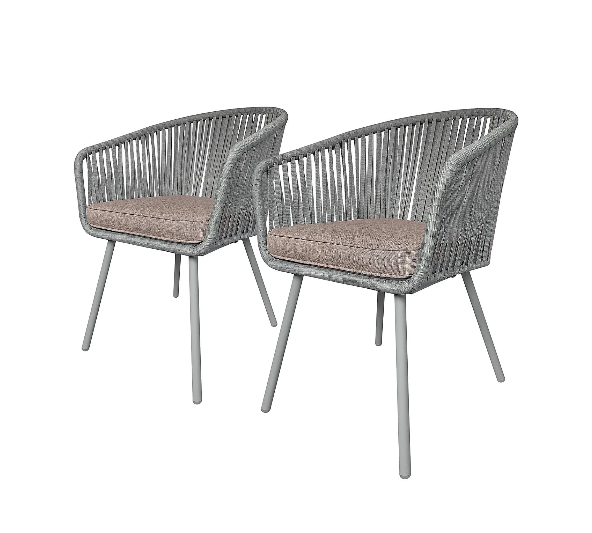 2x Garden chair Steel Polyester Grey
