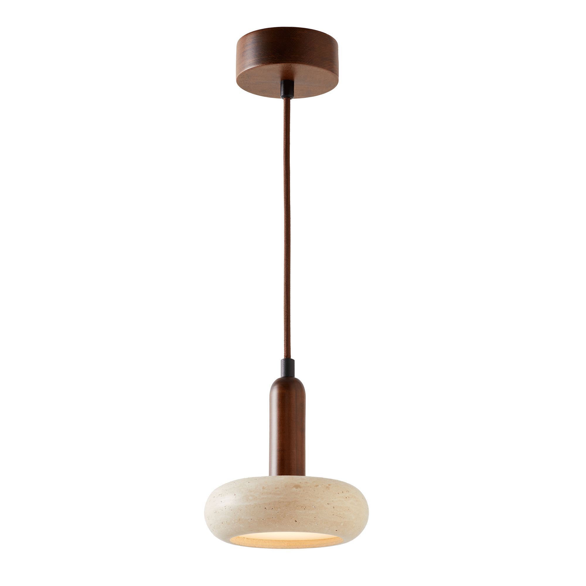 Worm Pendant Light Walnut Wood Brown