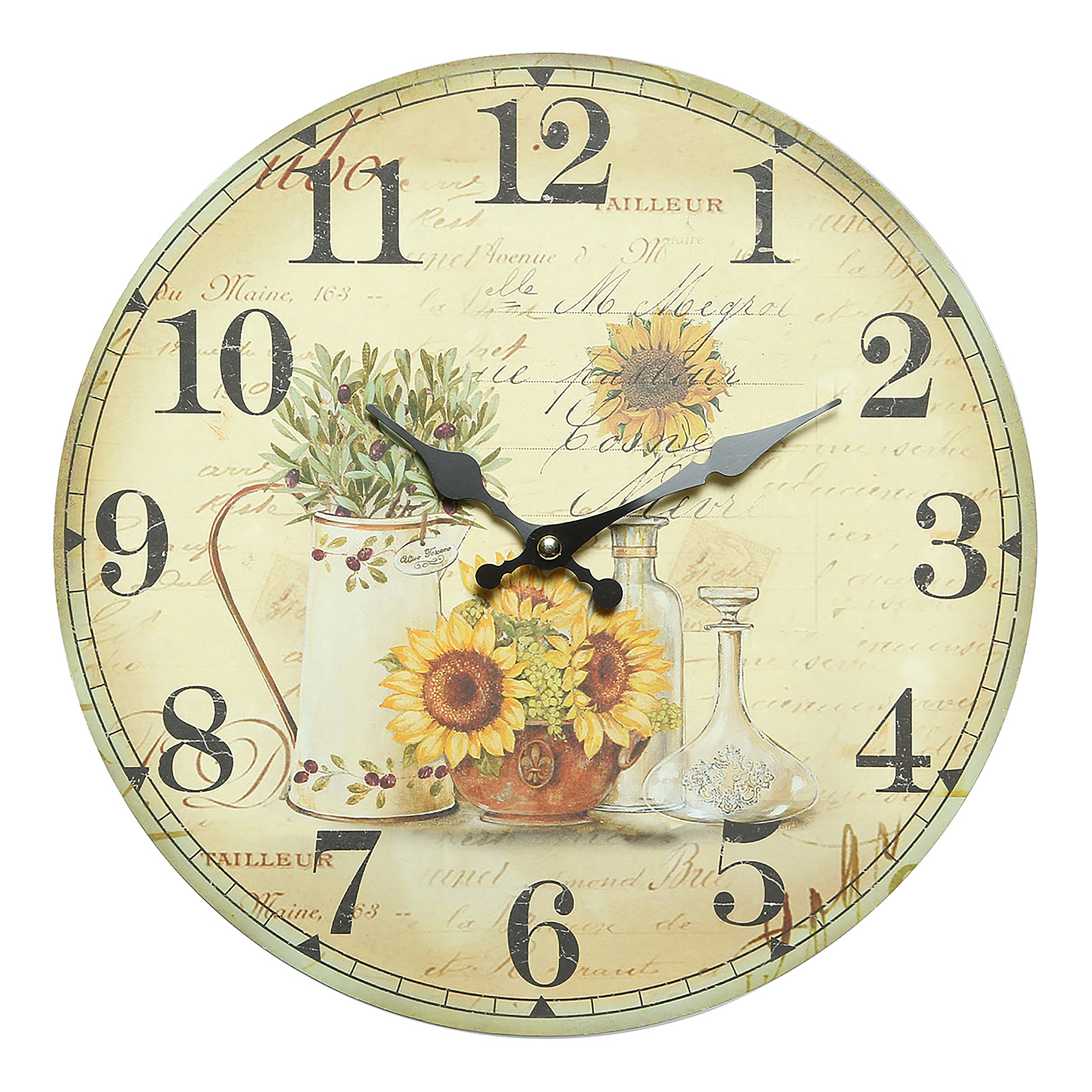 Wanduhr Sonnenblume Mehrfarbig