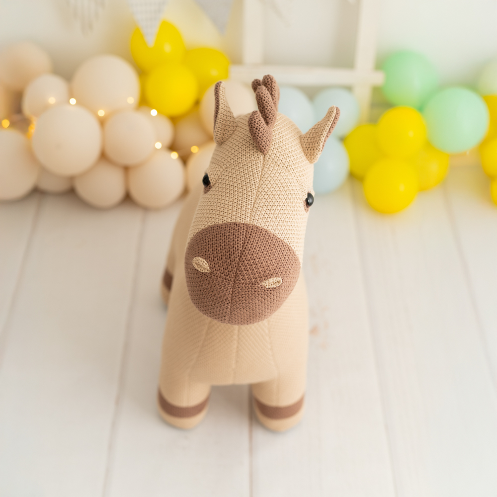 Horse Maxi Plush Toy Cotton Brown