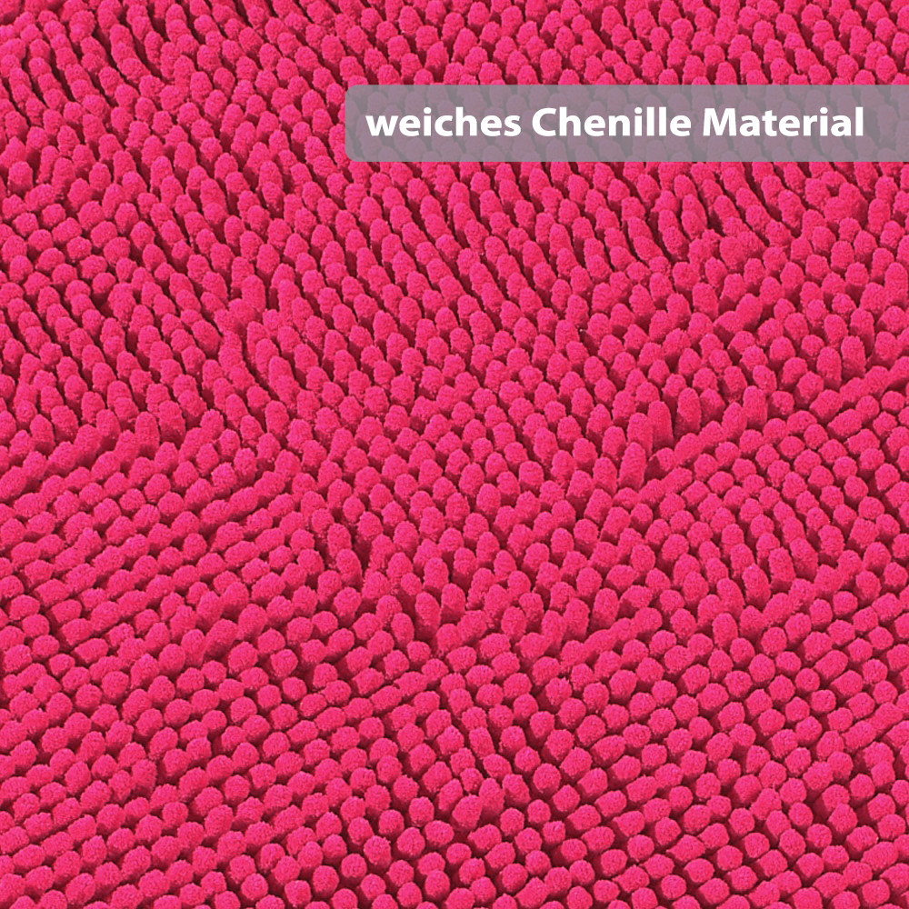 Mikrofaser Eckbadematte Fuchsia Öko-Tex Standard 100