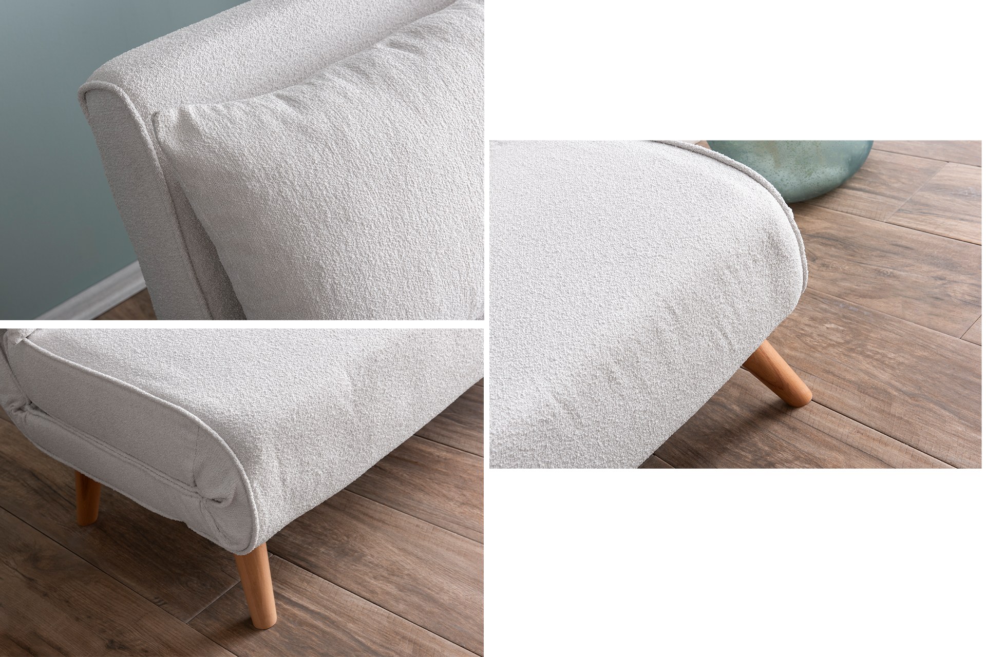 Foldable Sofa Bed 2-Seater White