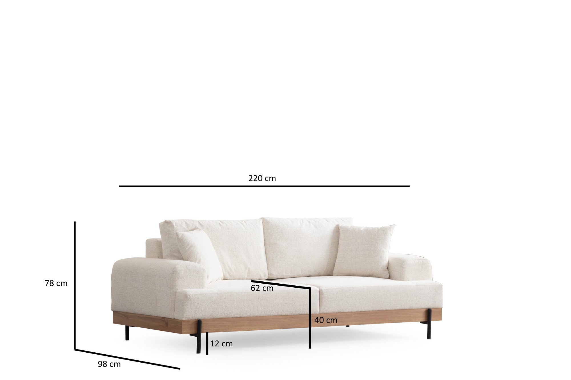 Eti 3-Sitzer Sofa Weiss