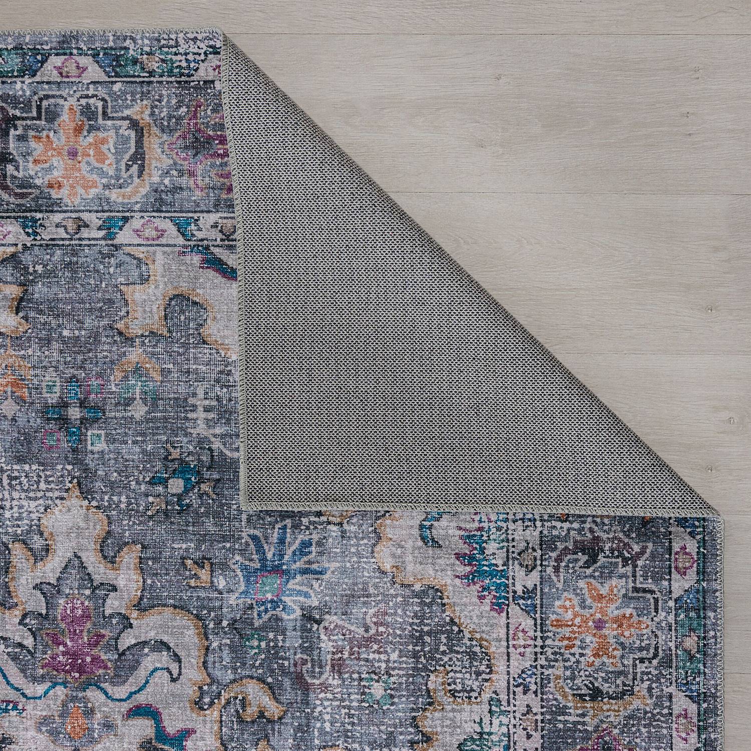 Waschbarer Kurzflorteppich Millie Blau
