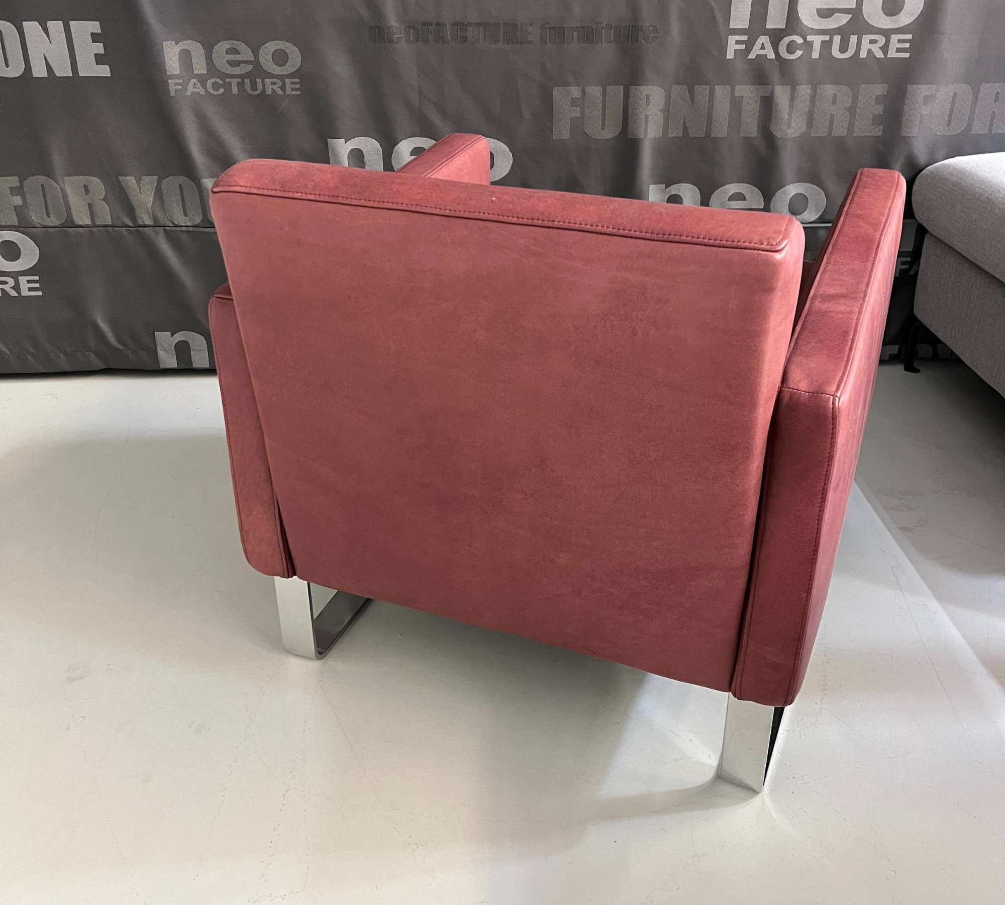 Single Sessel Leder Rot