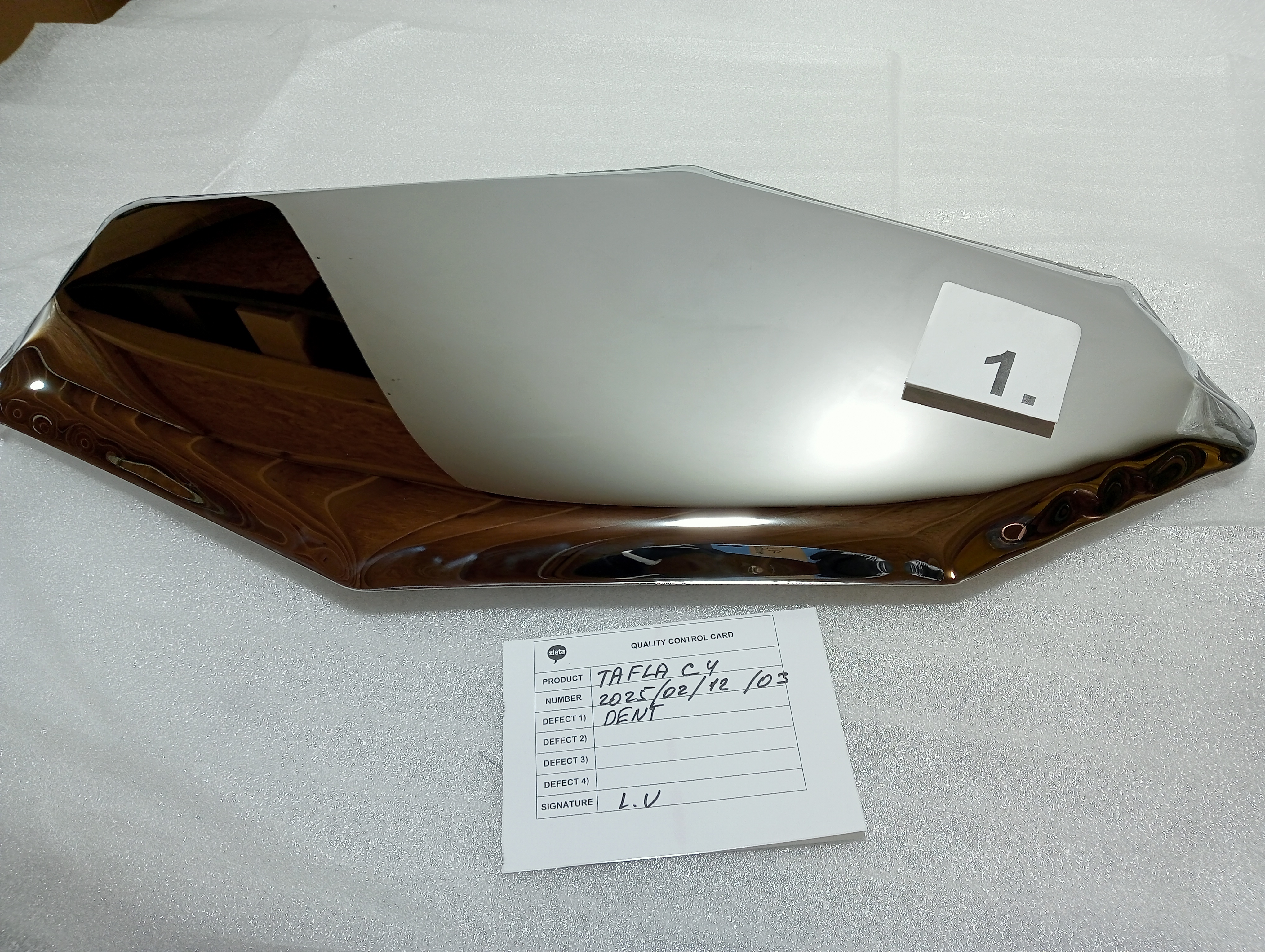 Table Mirror C4 Stainless Steel Inox Polished Silver