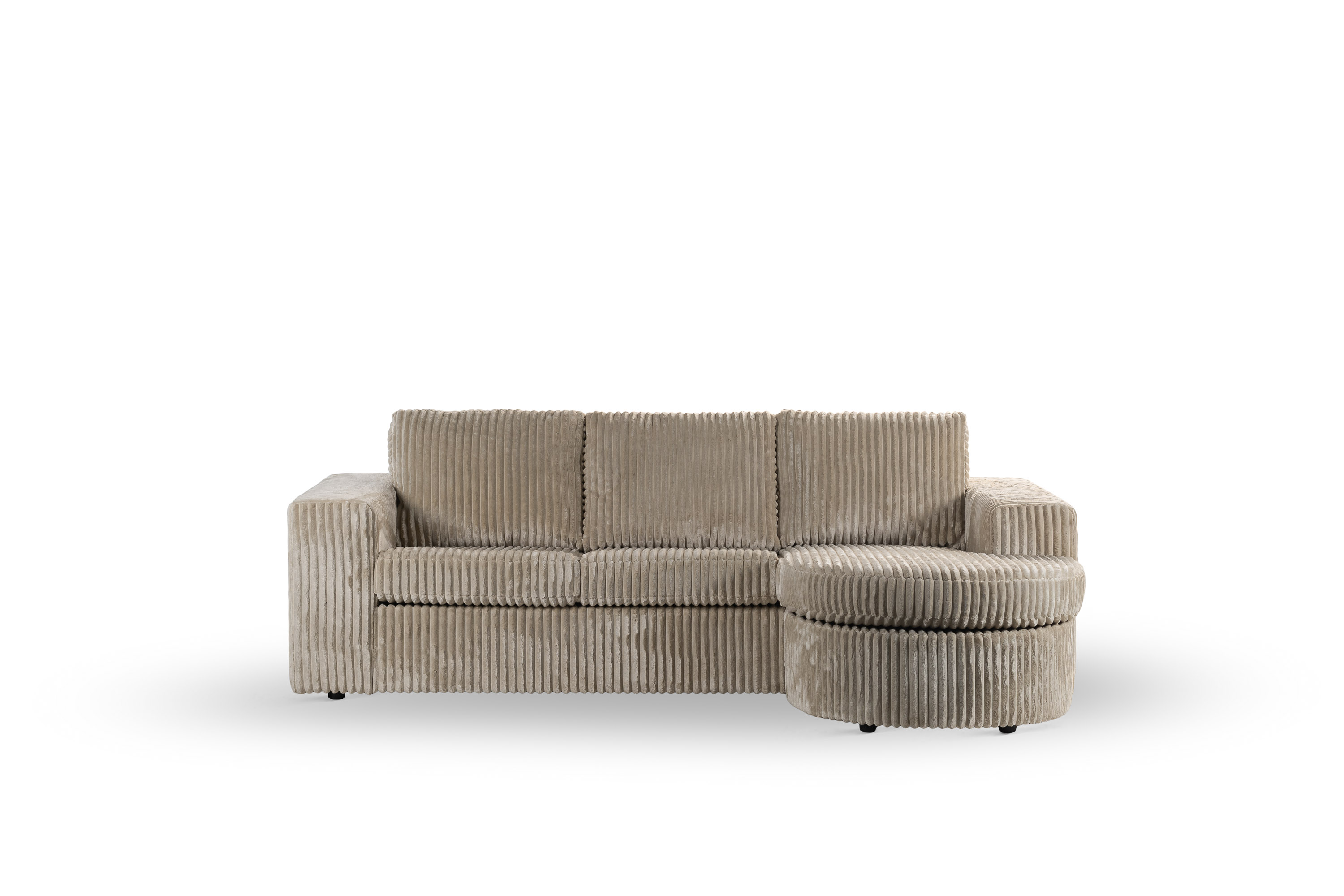 Sofa 3-Sitzer Chaiselongue Links Rechts Beige