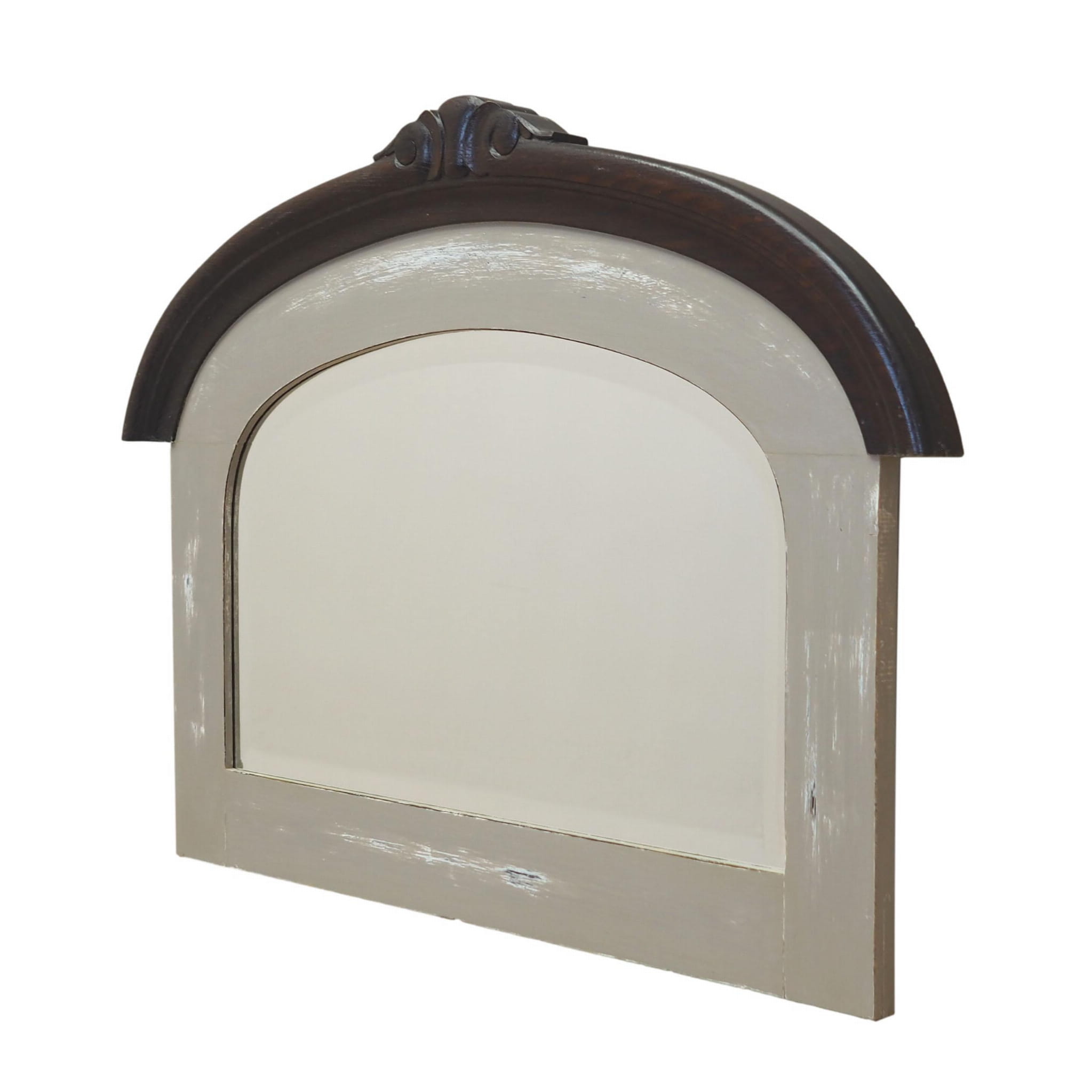 Vintage Mirror Oak Wood Brown 1960s