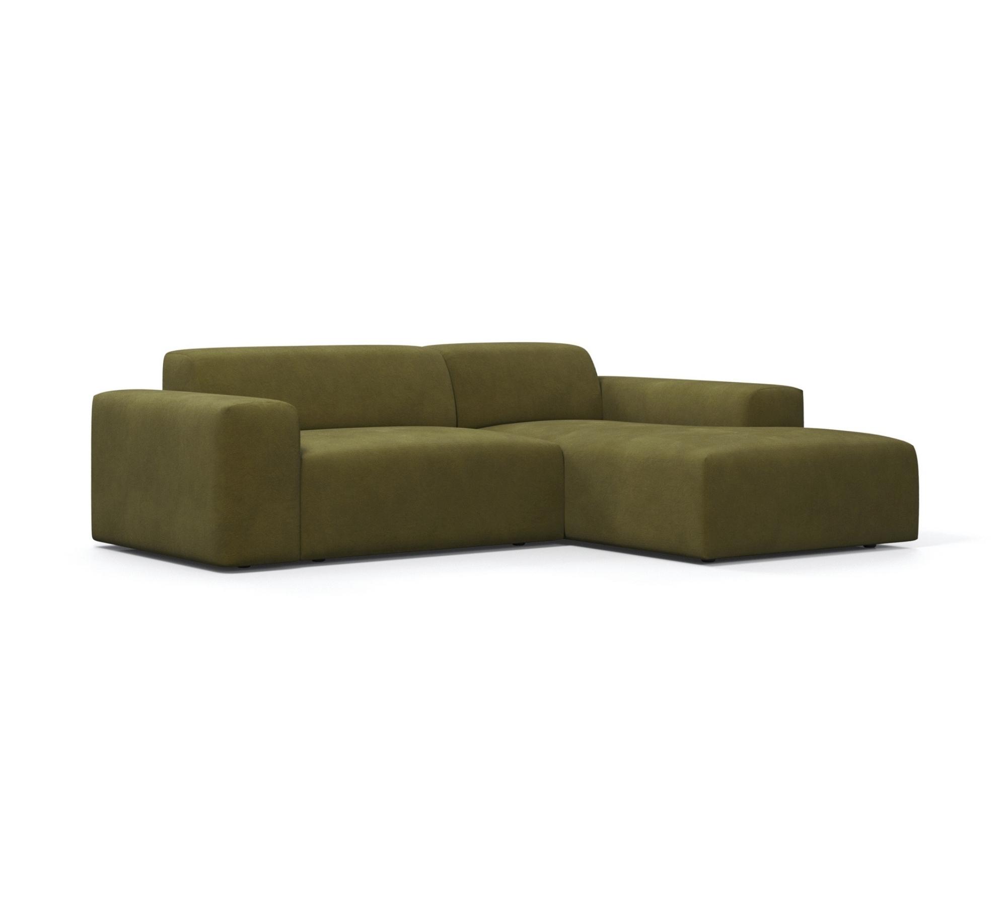 2-Sitzer Sofa Karen Récamiere Rechts Oliv