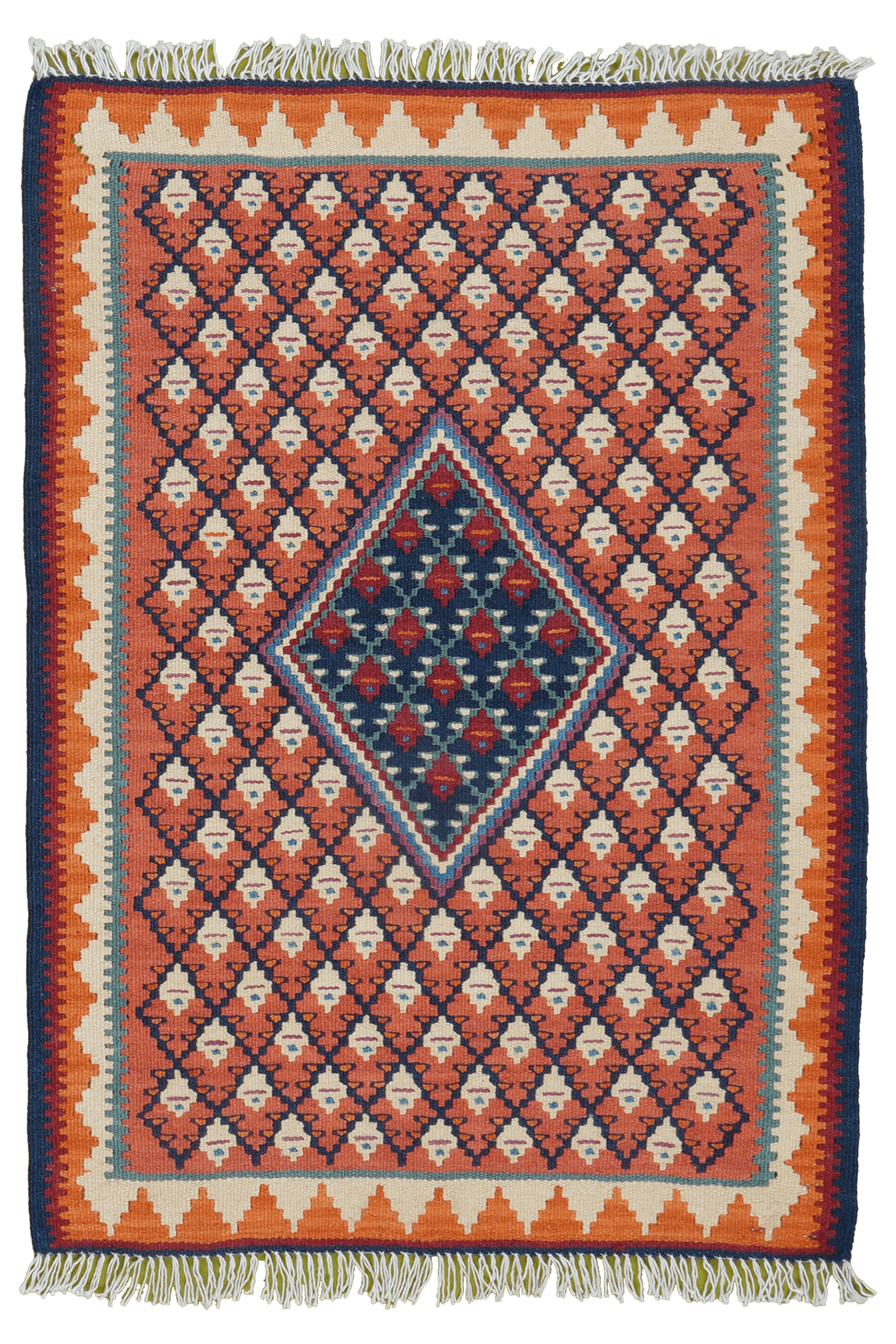 Kilim Senneh Teppich Braun