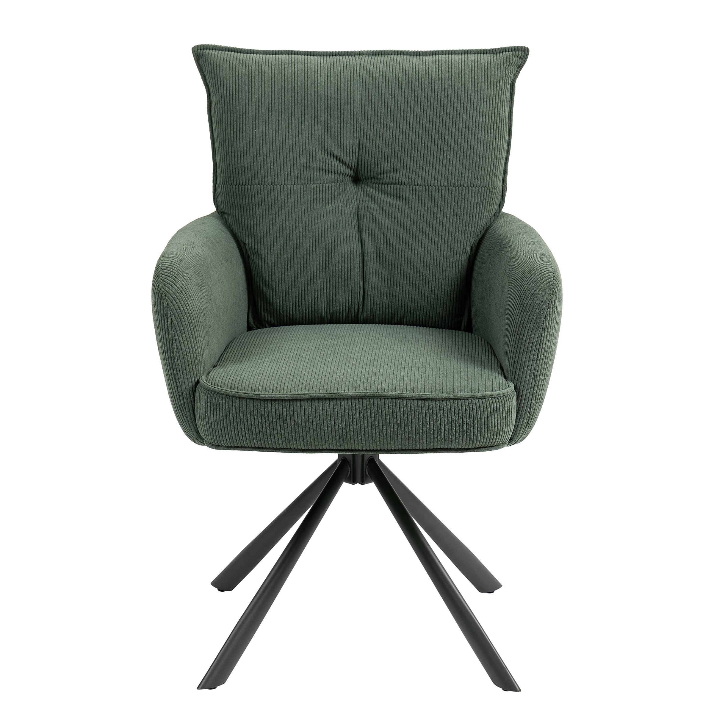 Didrip Drehbarer Armlehnenstuhl 2er-Set Cord Dunkelgrün