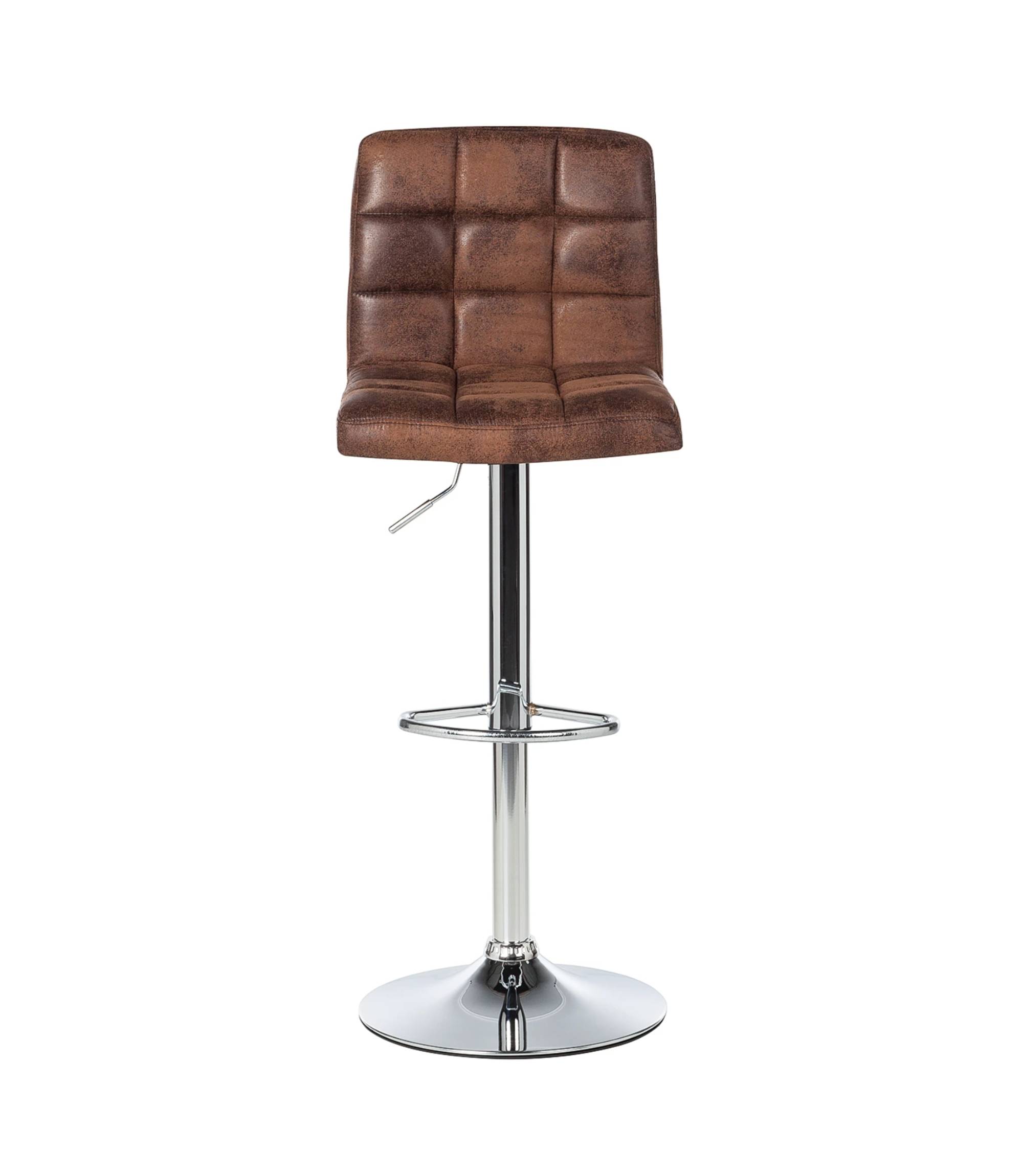 Barhocker Kunstleder Chrom Antikbraun