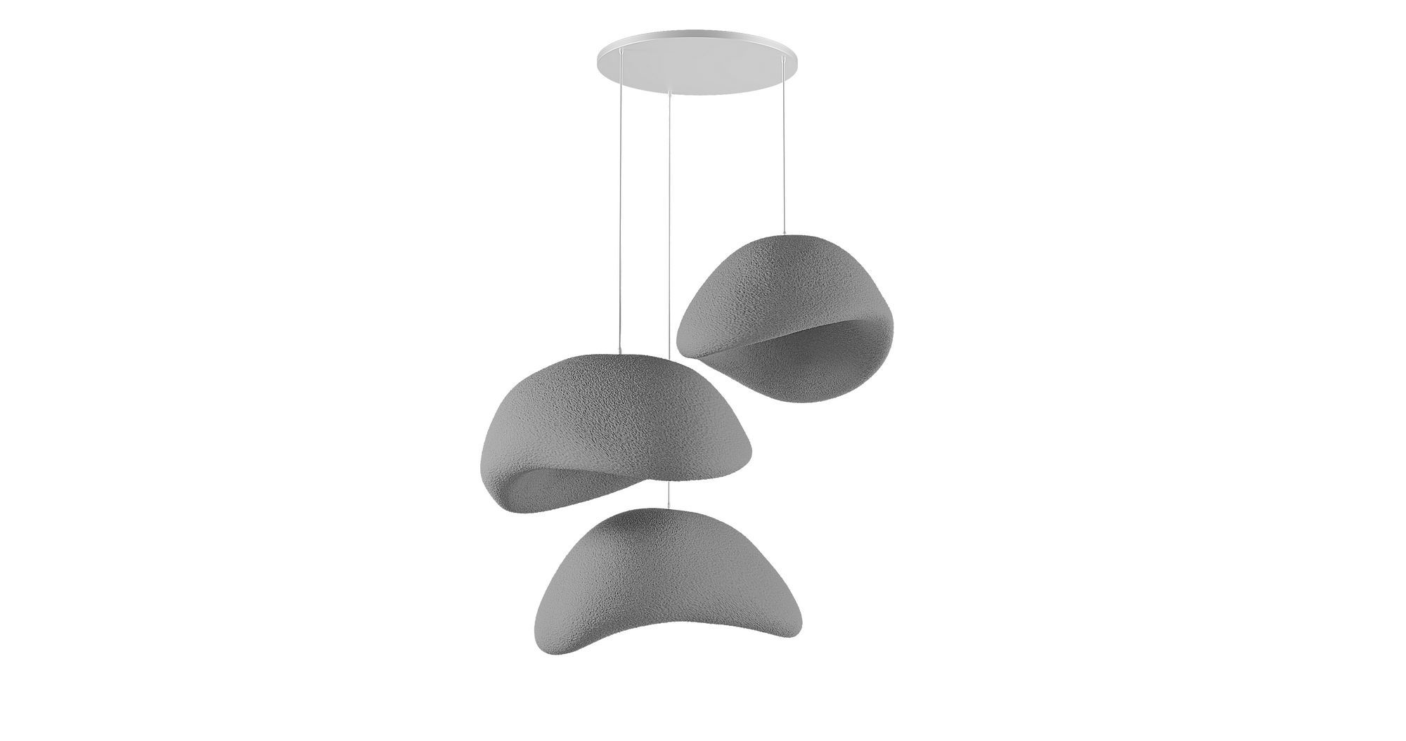 3-Flammig Wabi Sabi Stonefades Pendelleuchte Beton Grau