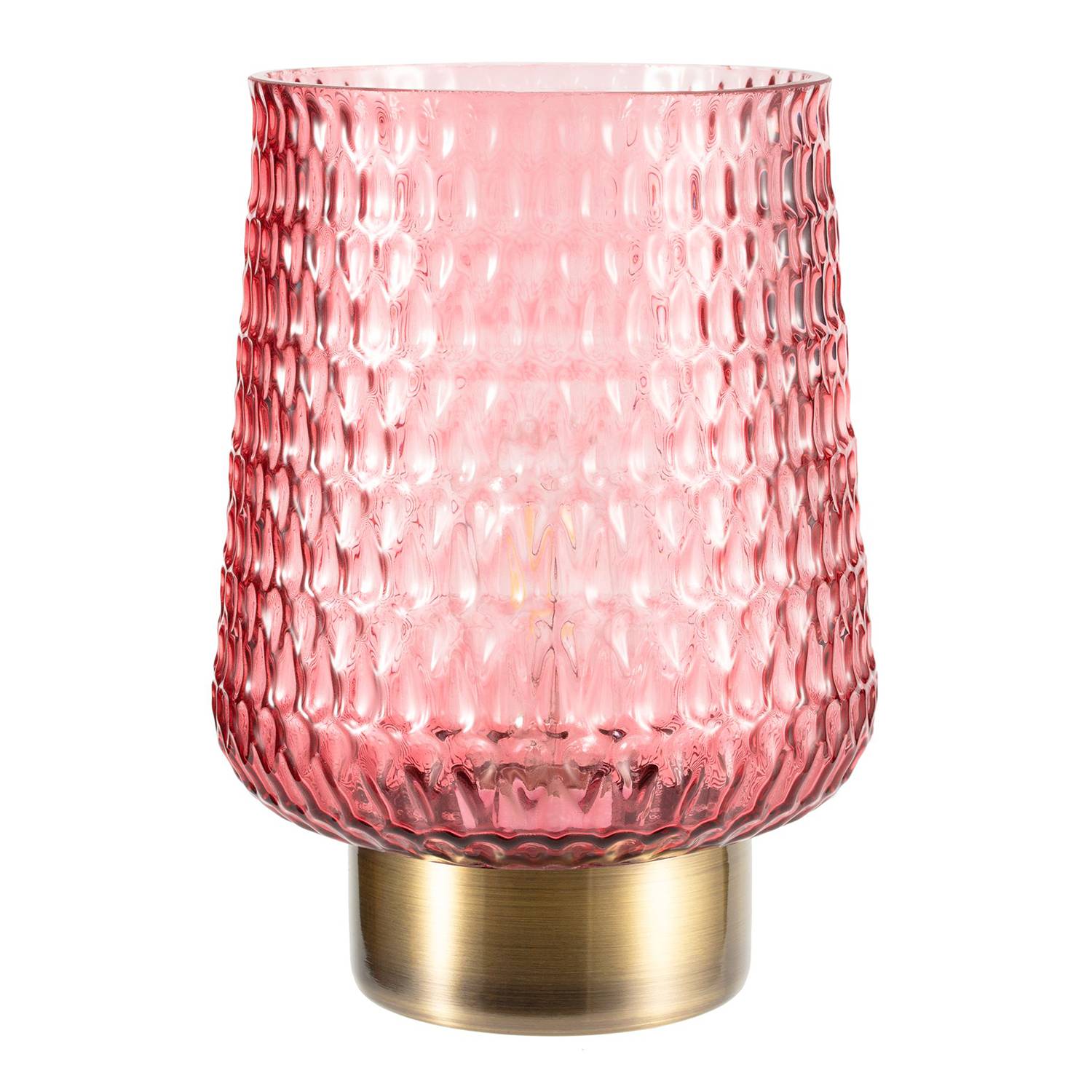 LED-Tischleuchte Rose Glamour Klarglas Messing