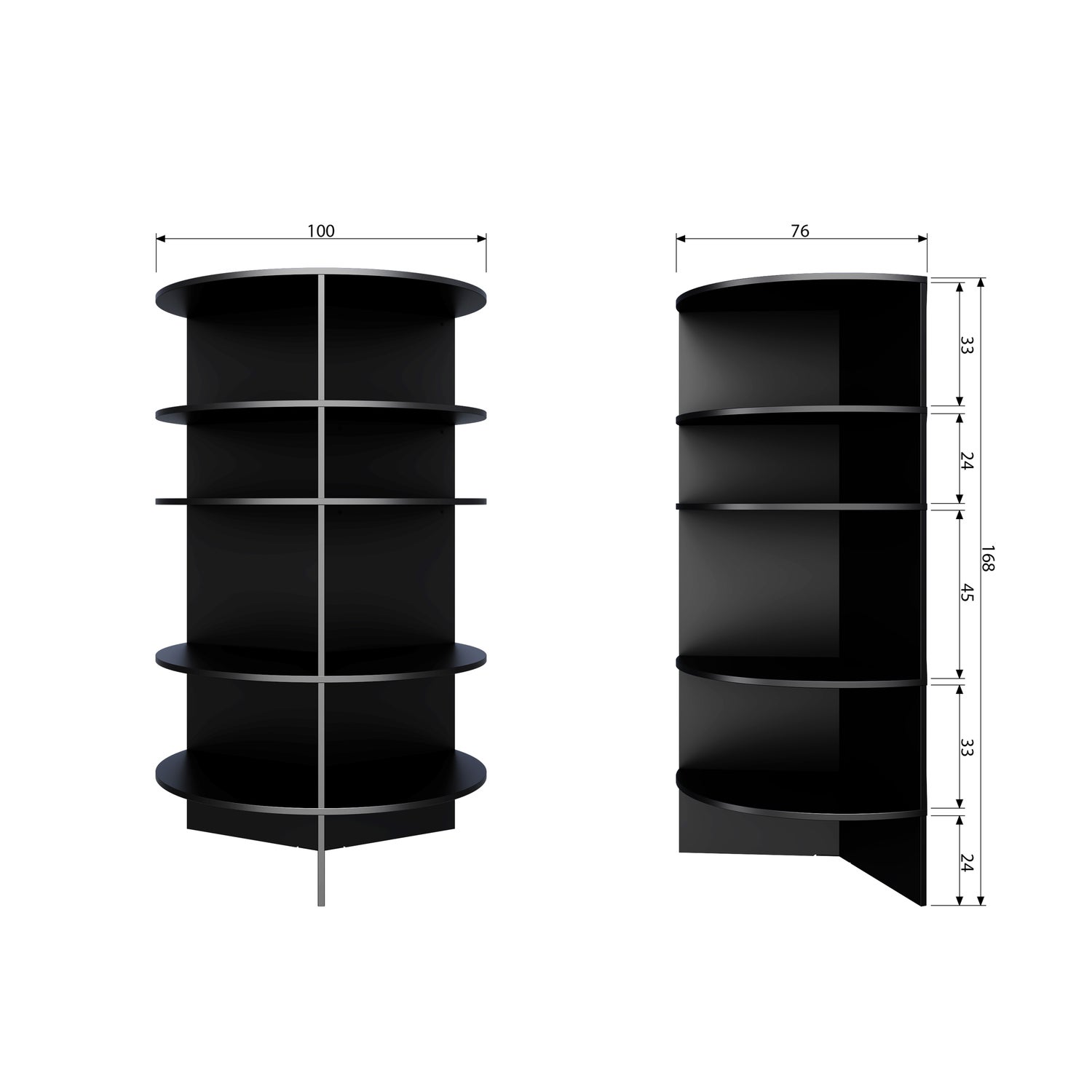 TRIAN TOWER Wandregal Schwarz