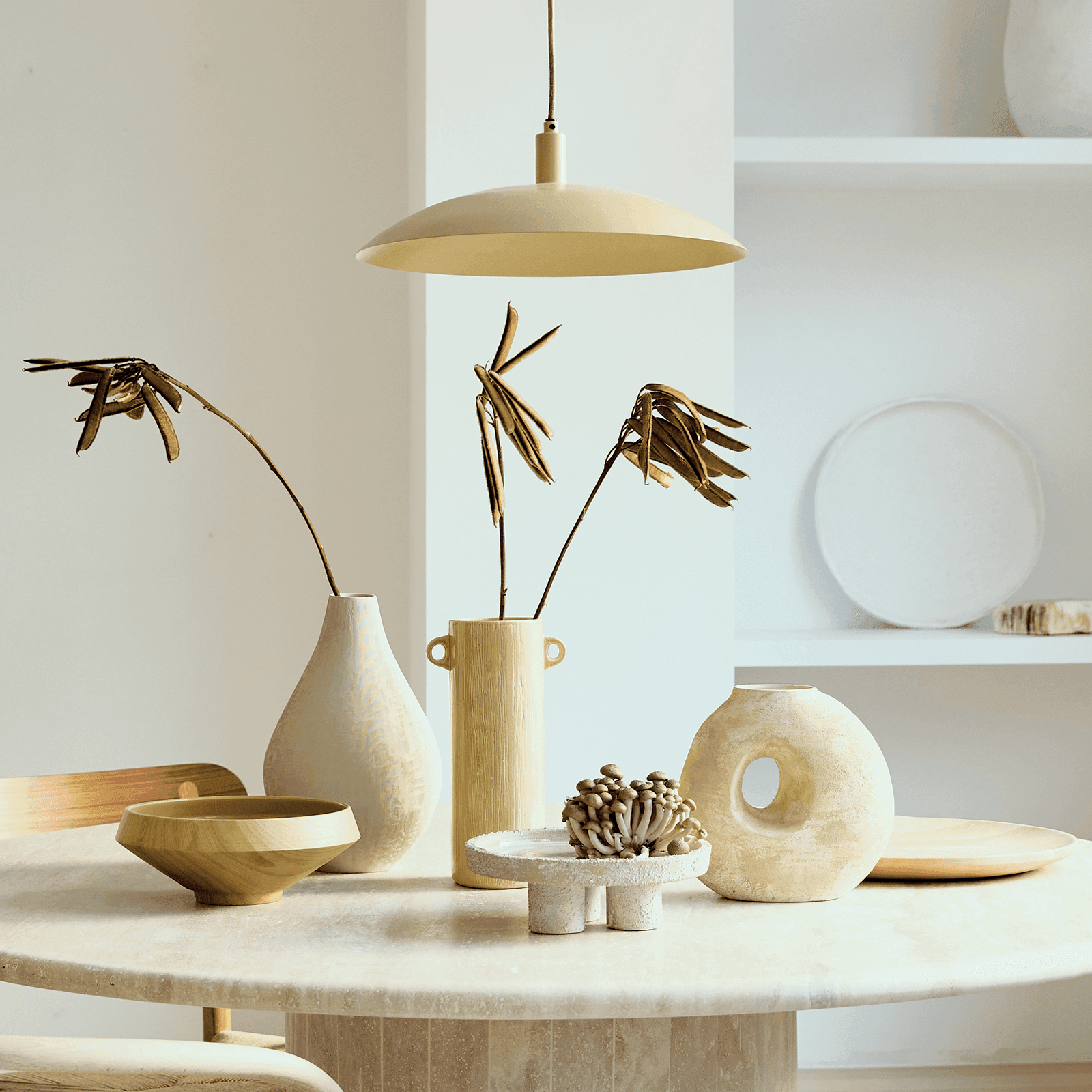 Suna Sea Mist Pendant Lamp (L) Natural