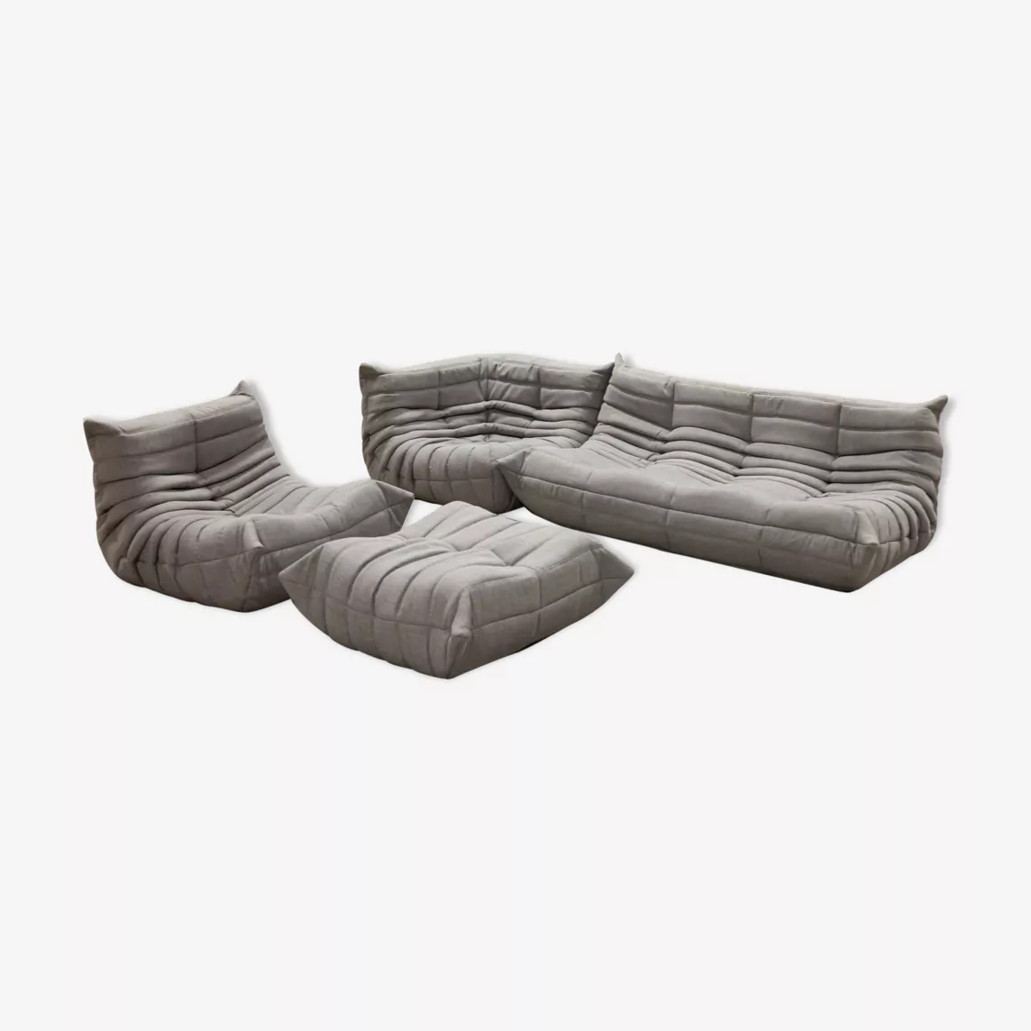 Togo Lounge Set Textil Grau