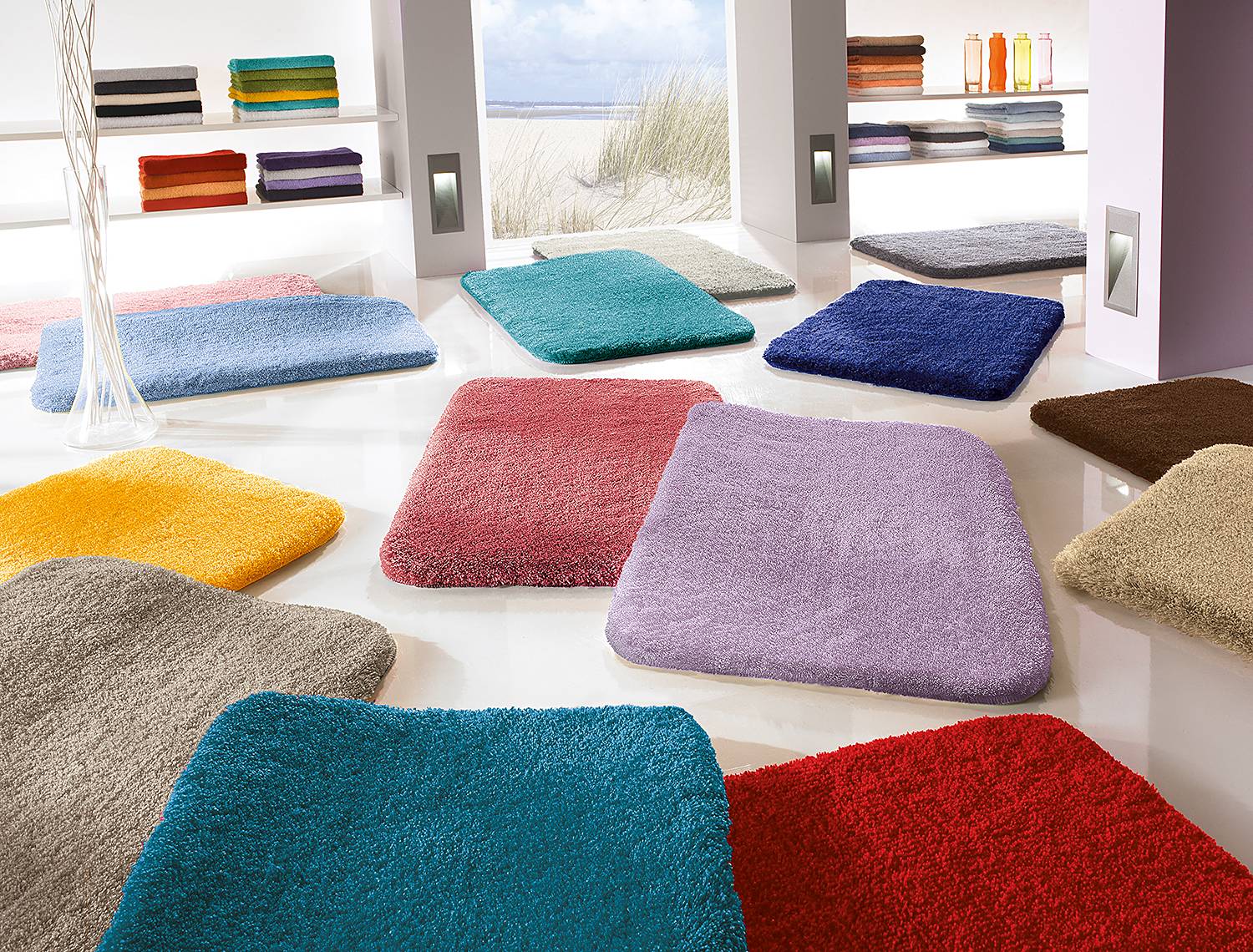 Badteppich Relax Polyacryl Türkis 70 x 120 cm