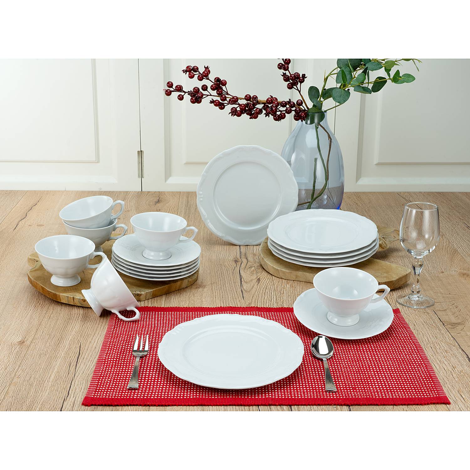 x18 Kaffeeservice MARIA THERESIA Porzellan Weiß