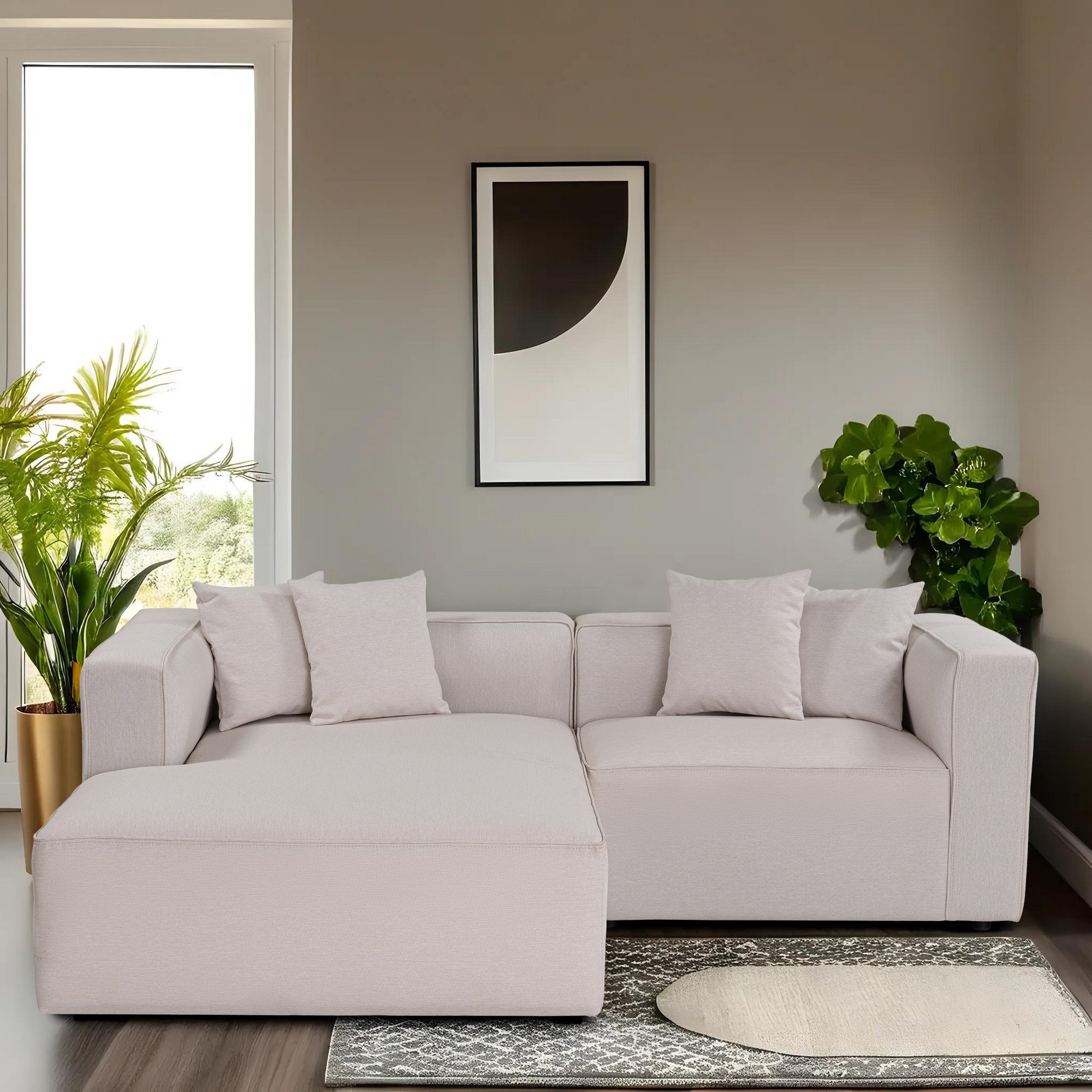 Mora Corner Sofa Left Ecru