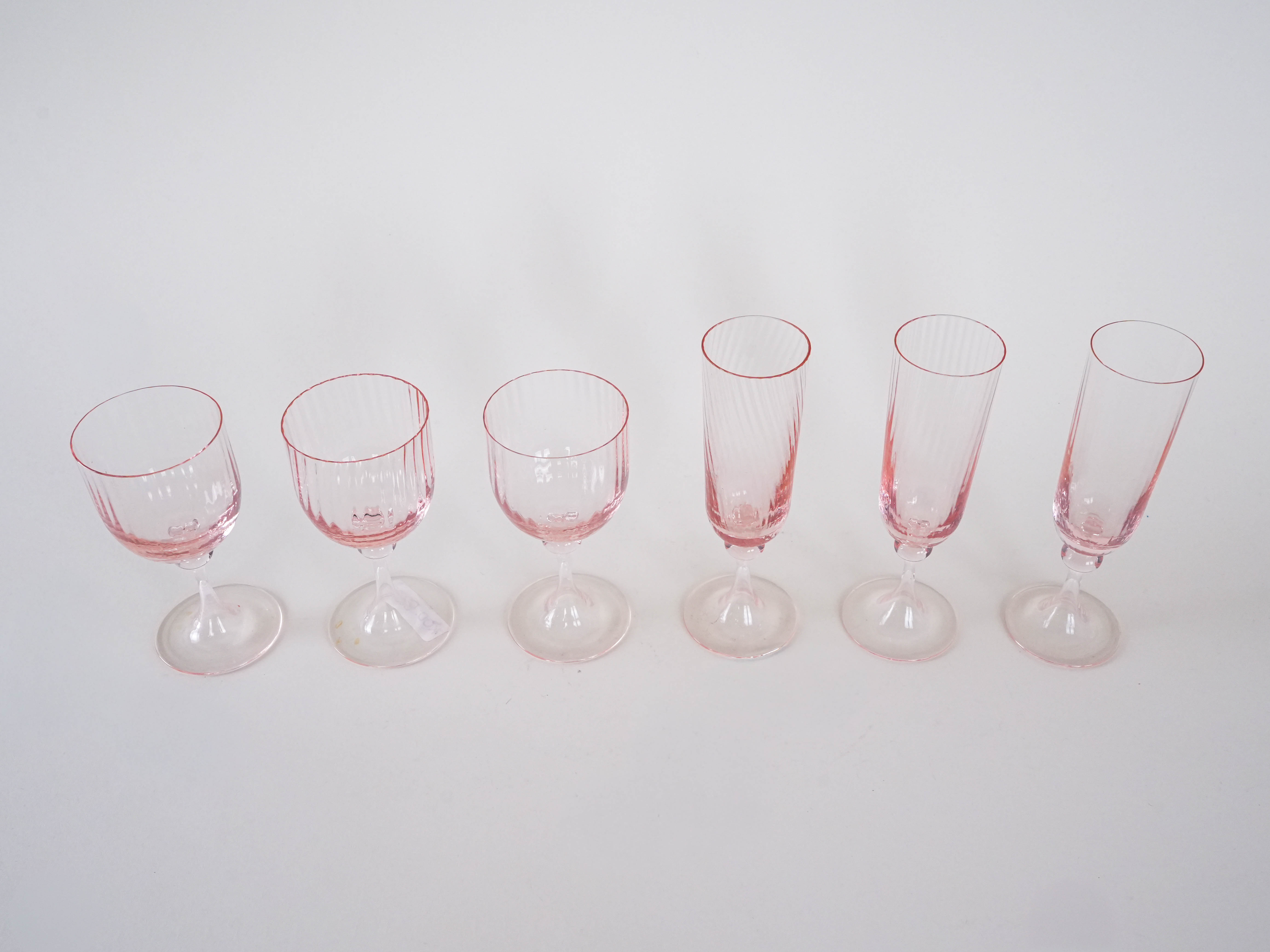 Glass Set Pink 1970s