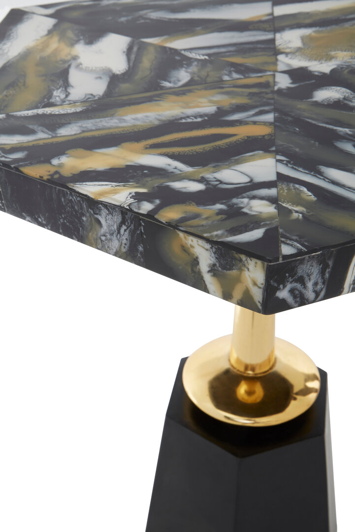 Odell Hexagonal Side Table Black