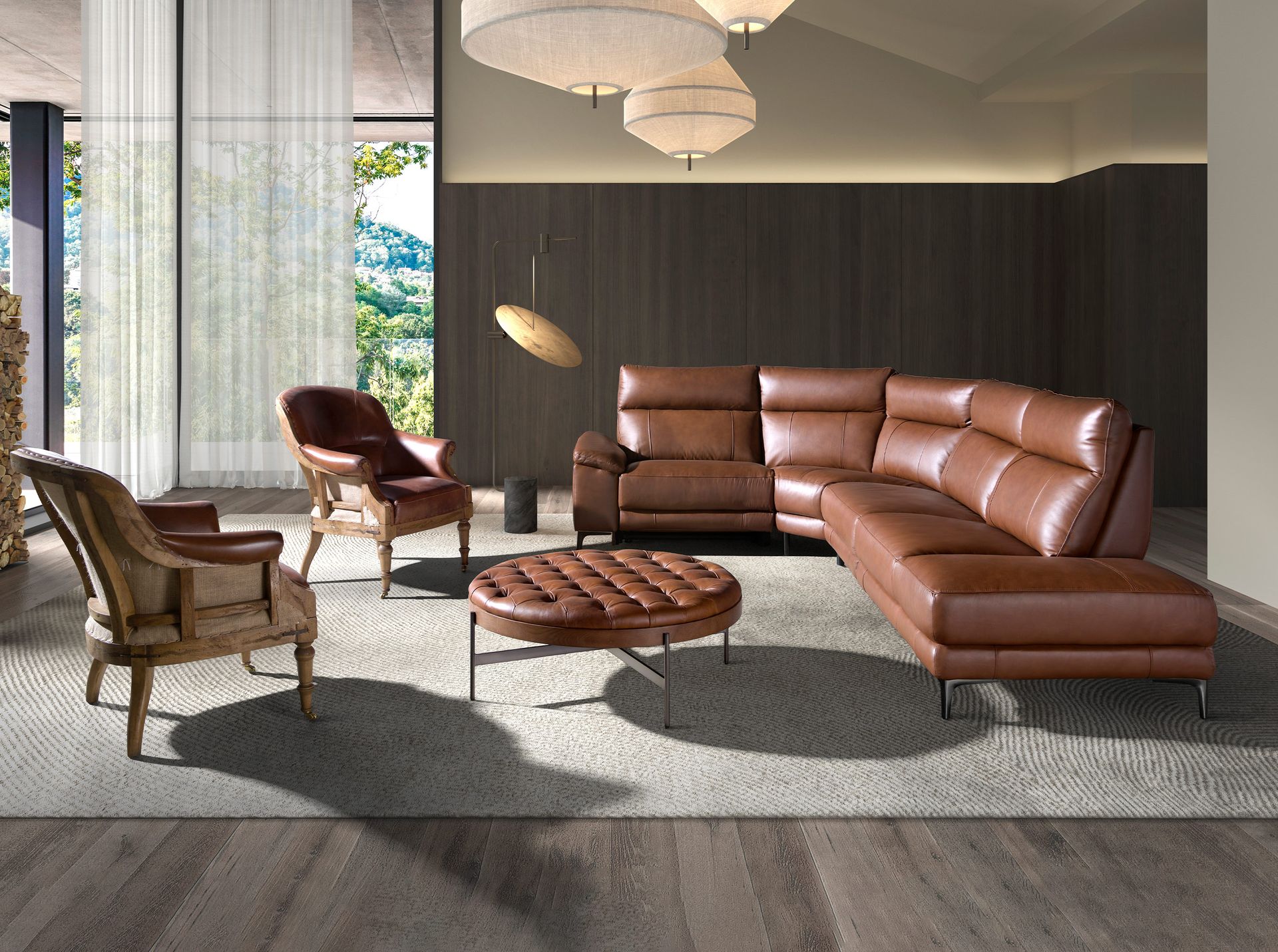 Sessel Leder Cognacbraun