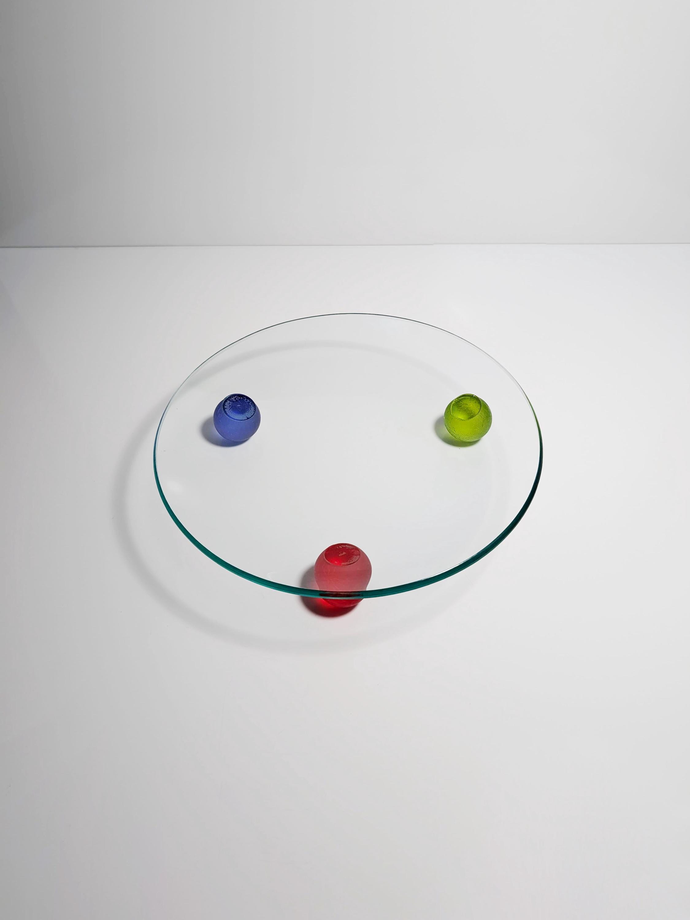 Vintage Postmoderne Schale Glas 1990er Jahre