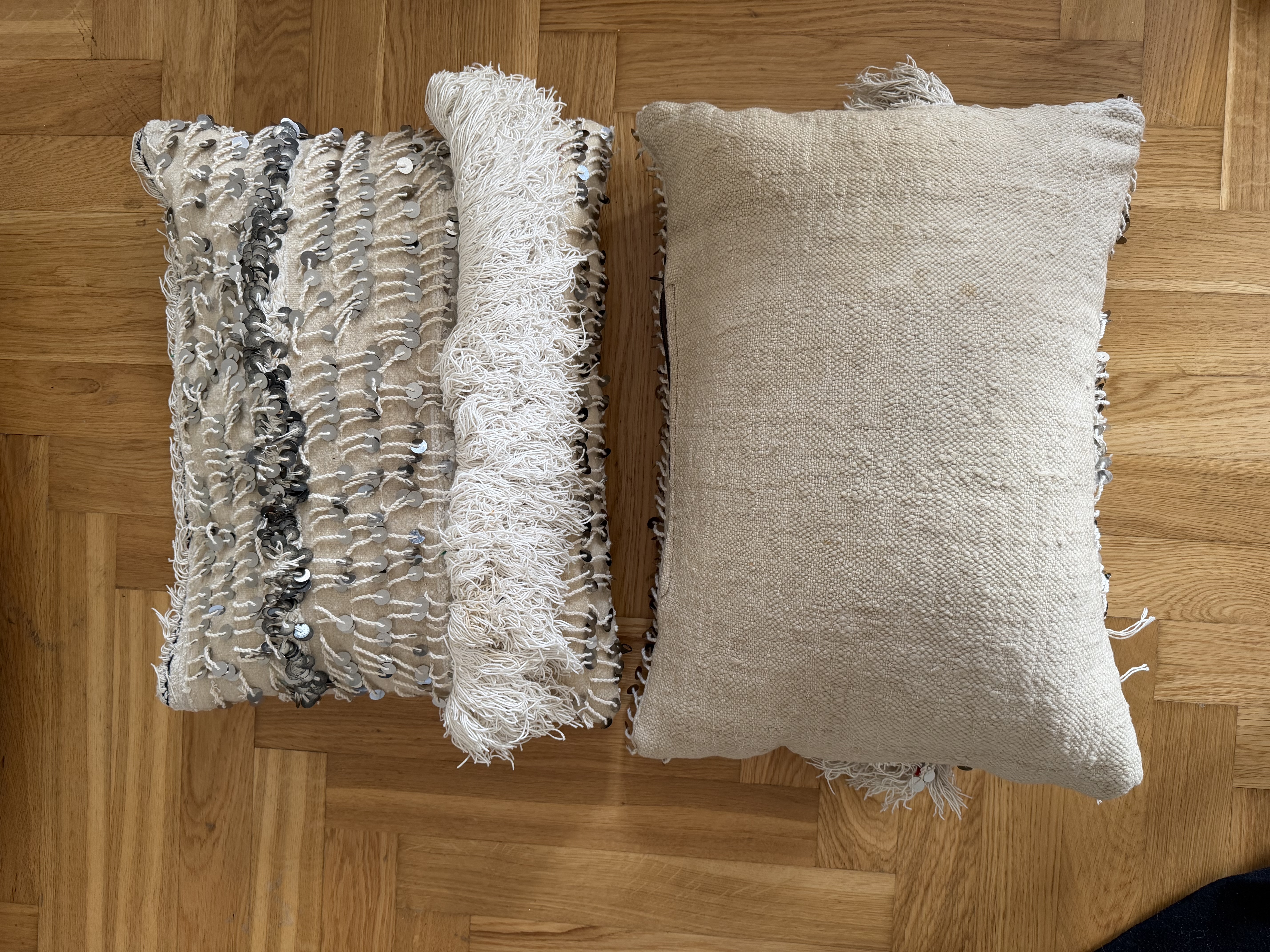 2x Kissenhülle Baumwolle Beige