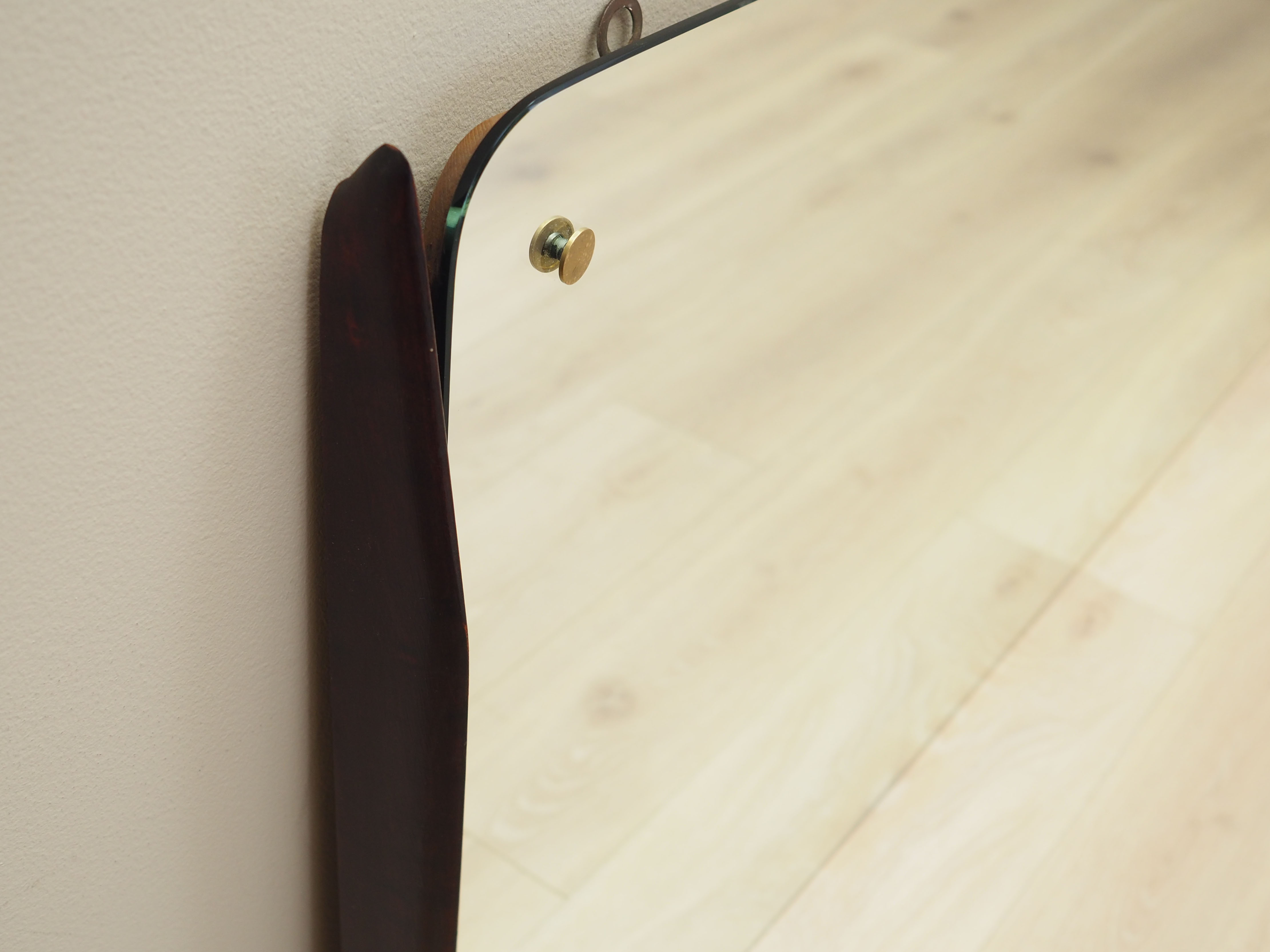 Spiegel mit Mahagonirahmen 1970er Jahre