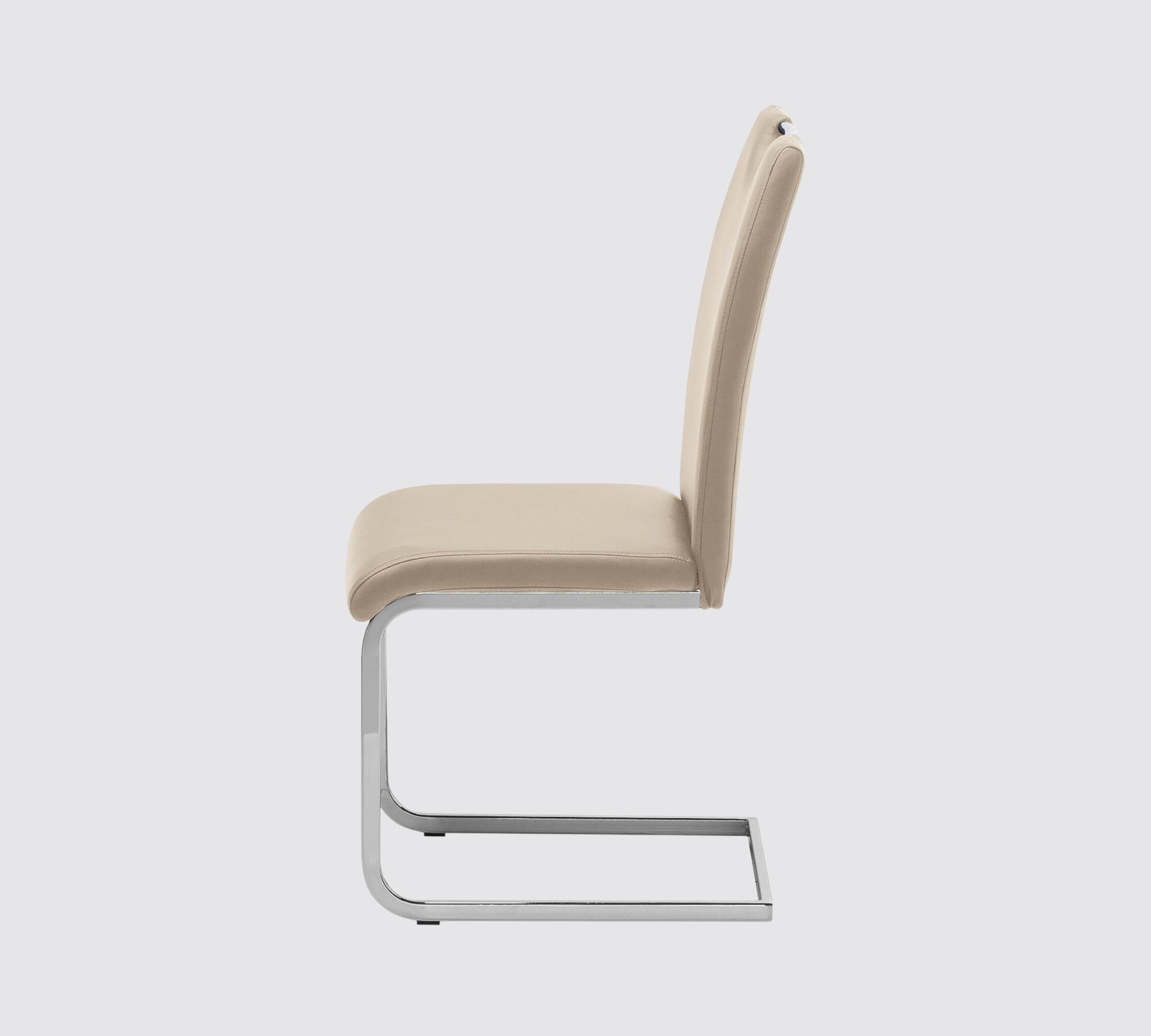 2x Freischwinger mit Griff Kunstleder Beige 