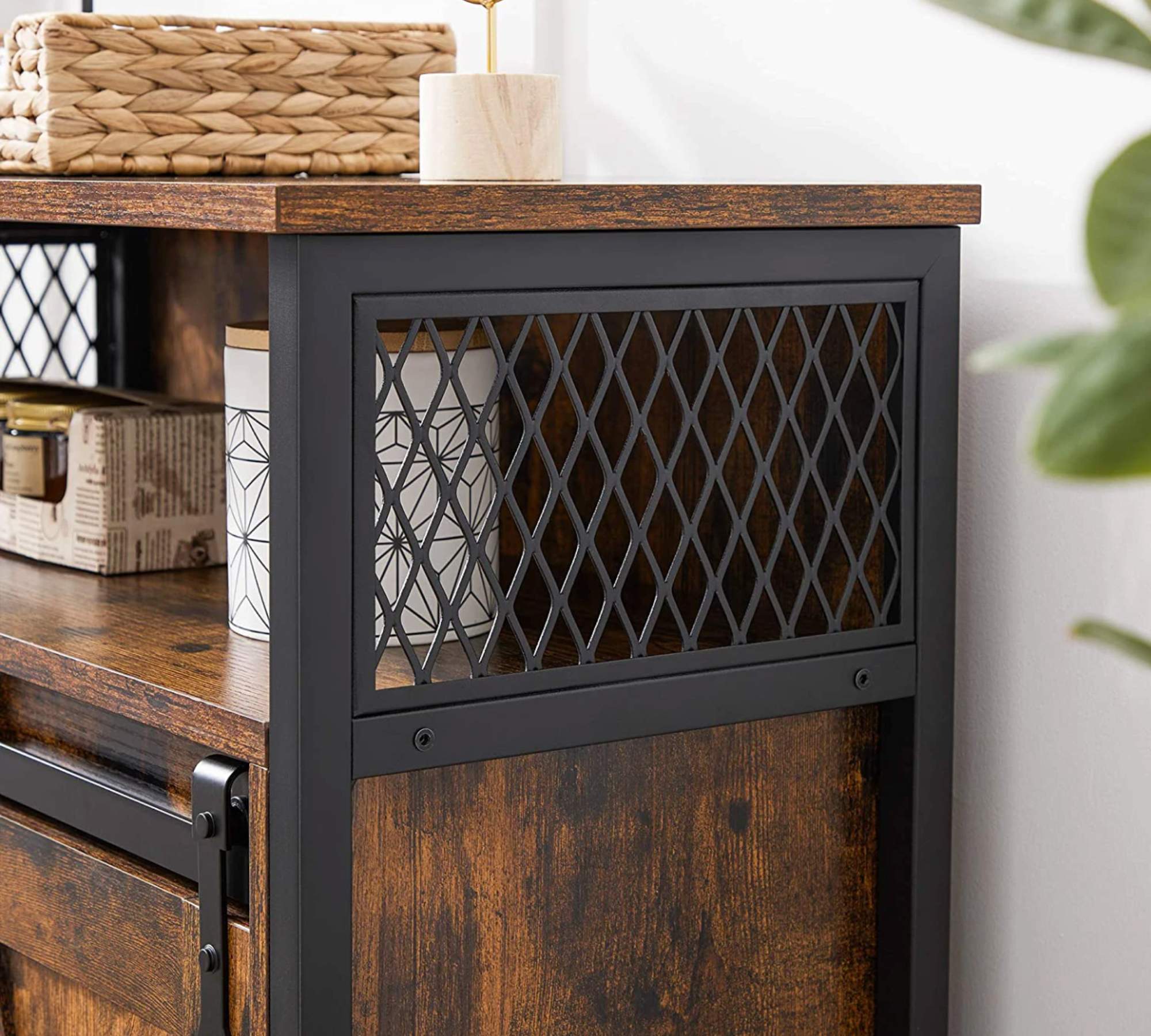 Kommode Hazlet Holz Braun Schwarz