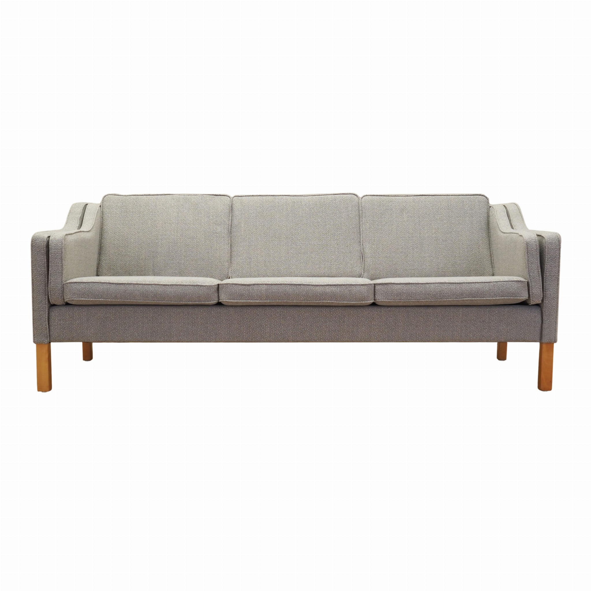 Vintage Sofa 3-Sitzer Buchenholz Textil Grau 1970er Jahre