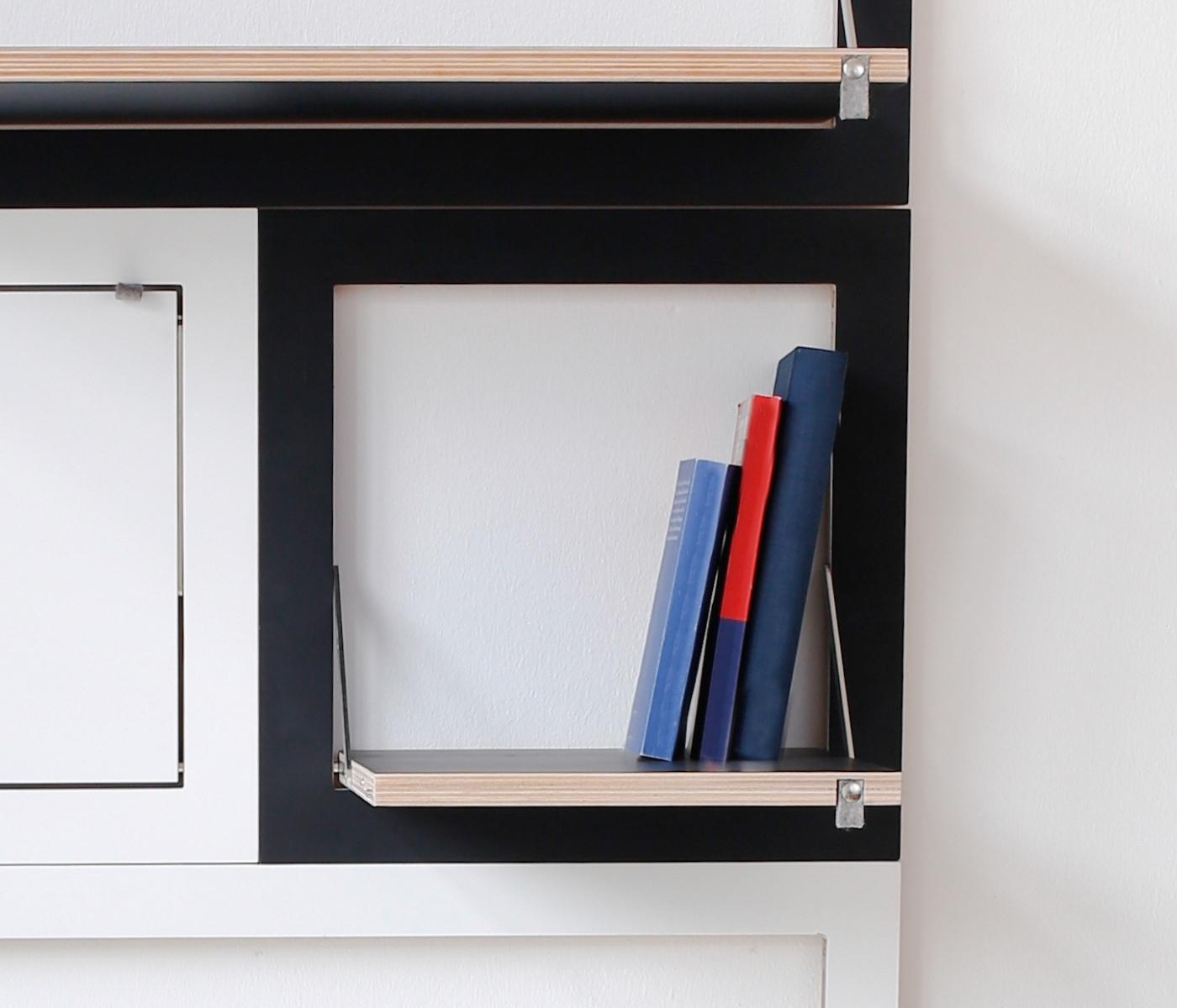 Fläpps Regal Holz Schwarz 40 x 40 cm 