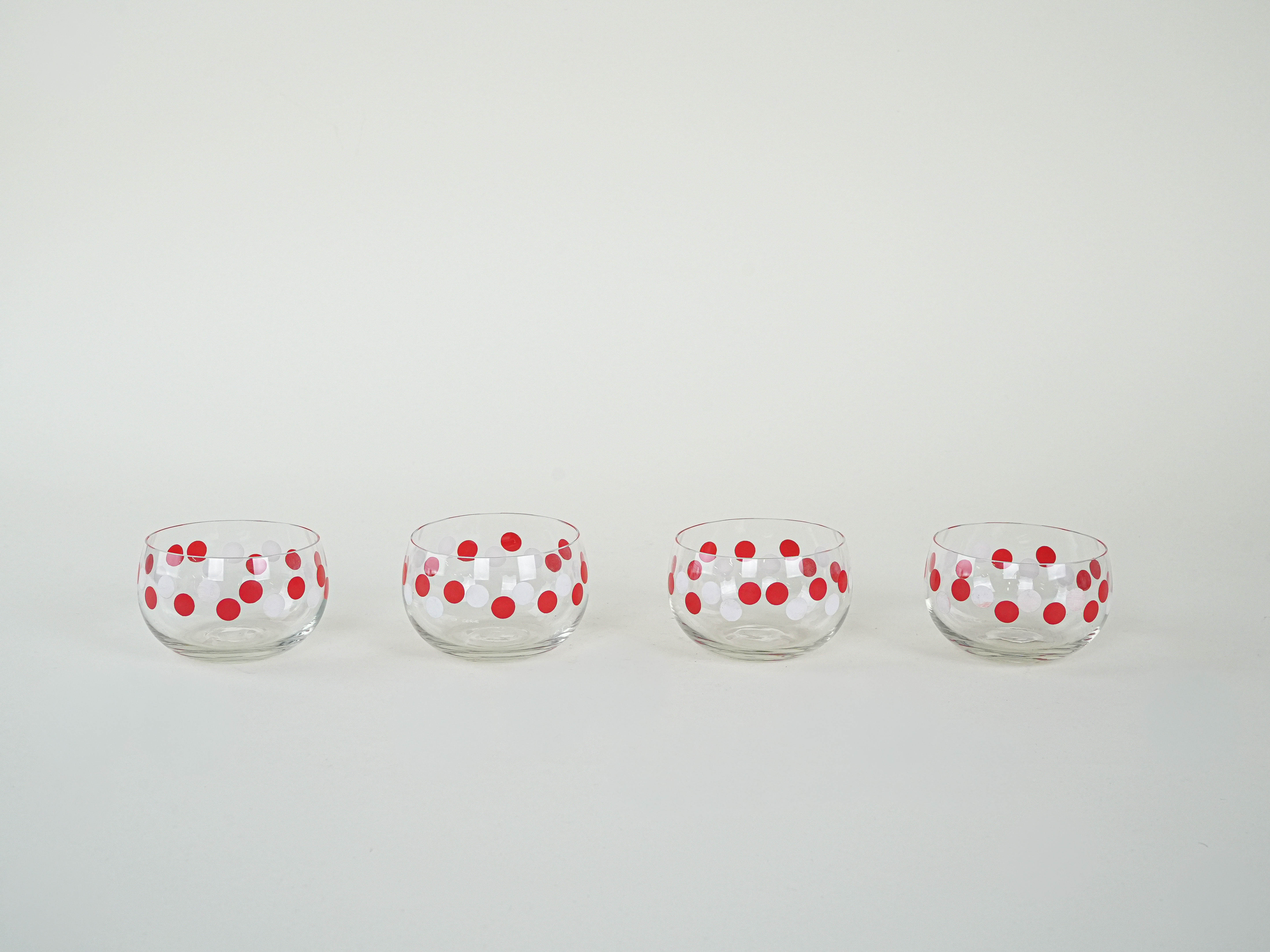 Glass Bowl Set Transparent 1980s