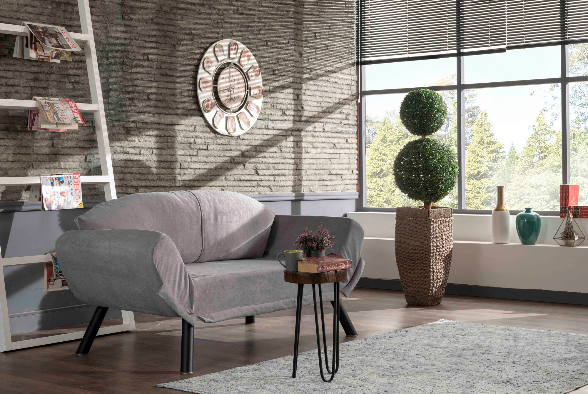 Genzo Sofa bed 2-seater Grey