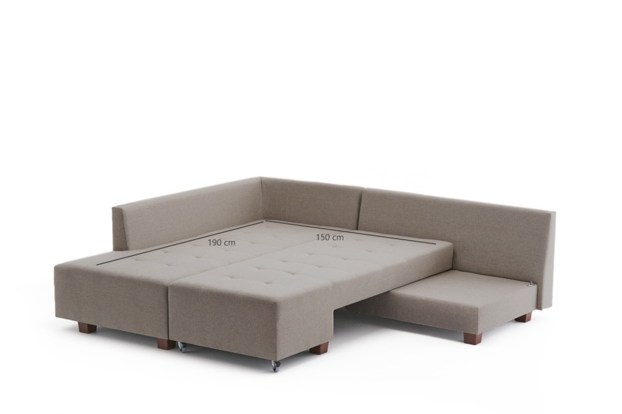 Manama Corner Sofa Bed Left - Cream