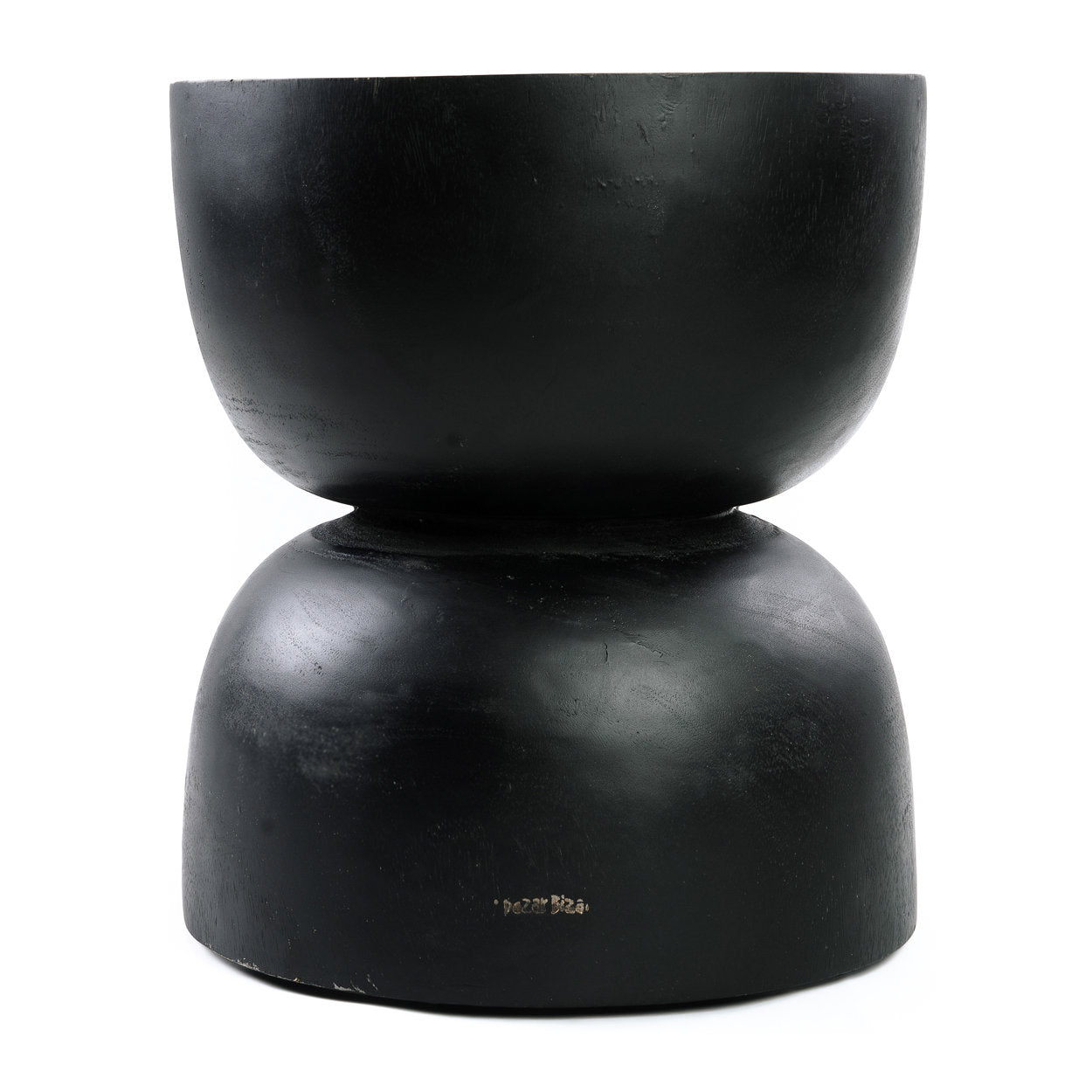 The Karbun Stool Black Natural ø50cm