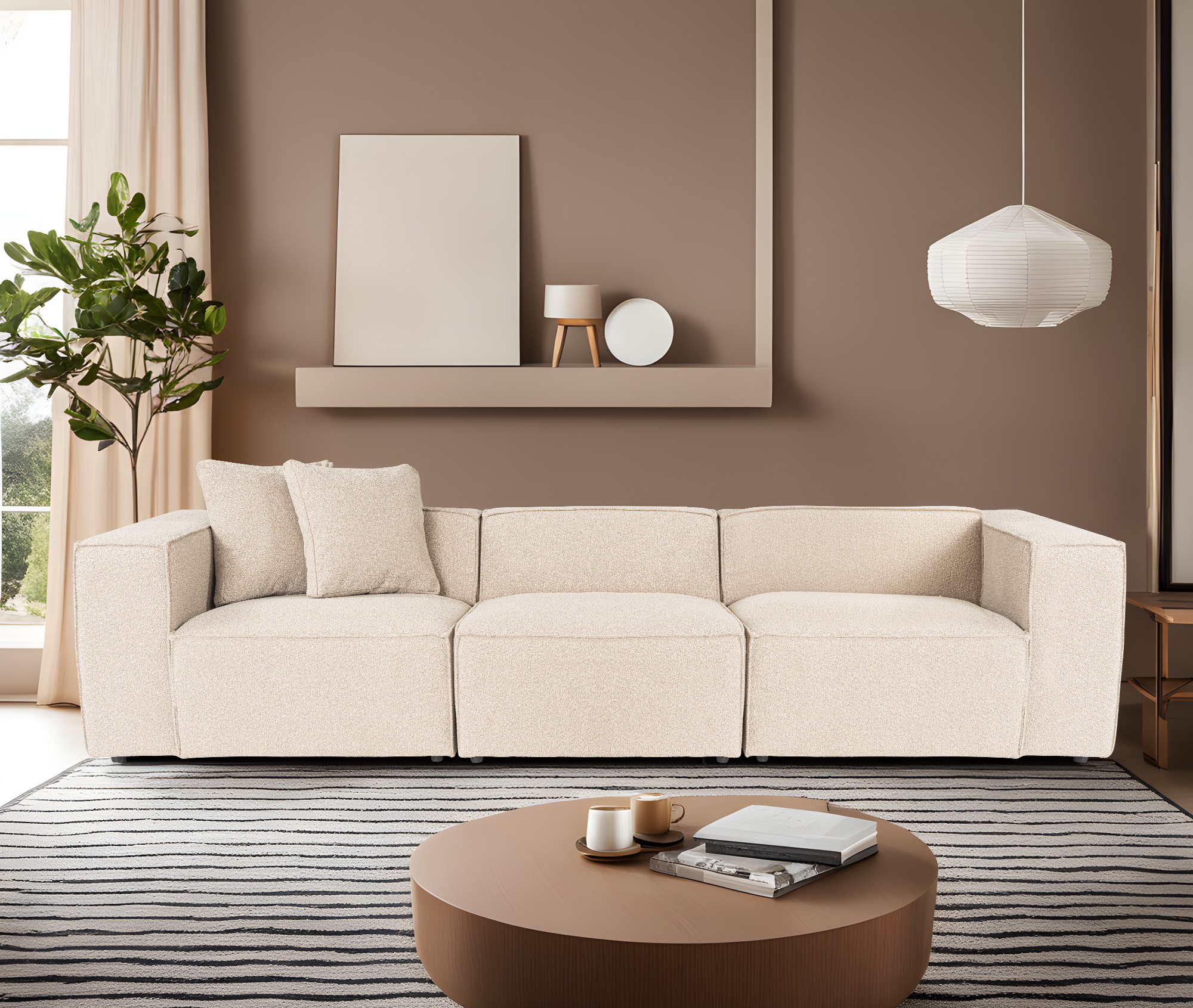 Lora 3-Sitzer Sofa Peach