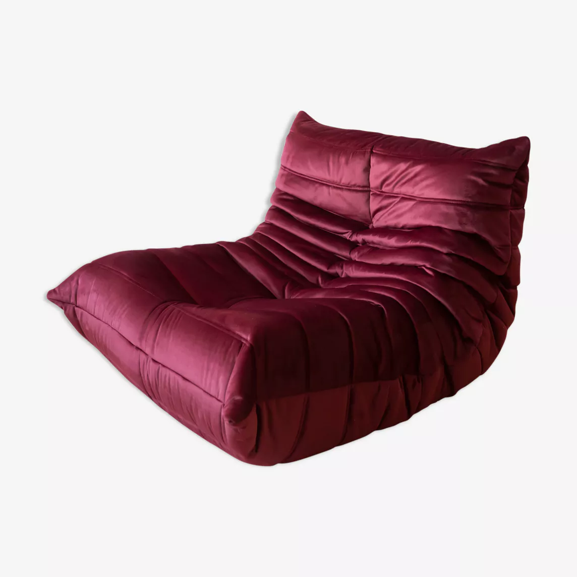 Togo Poltrona Velluto Rosso Bordeaux