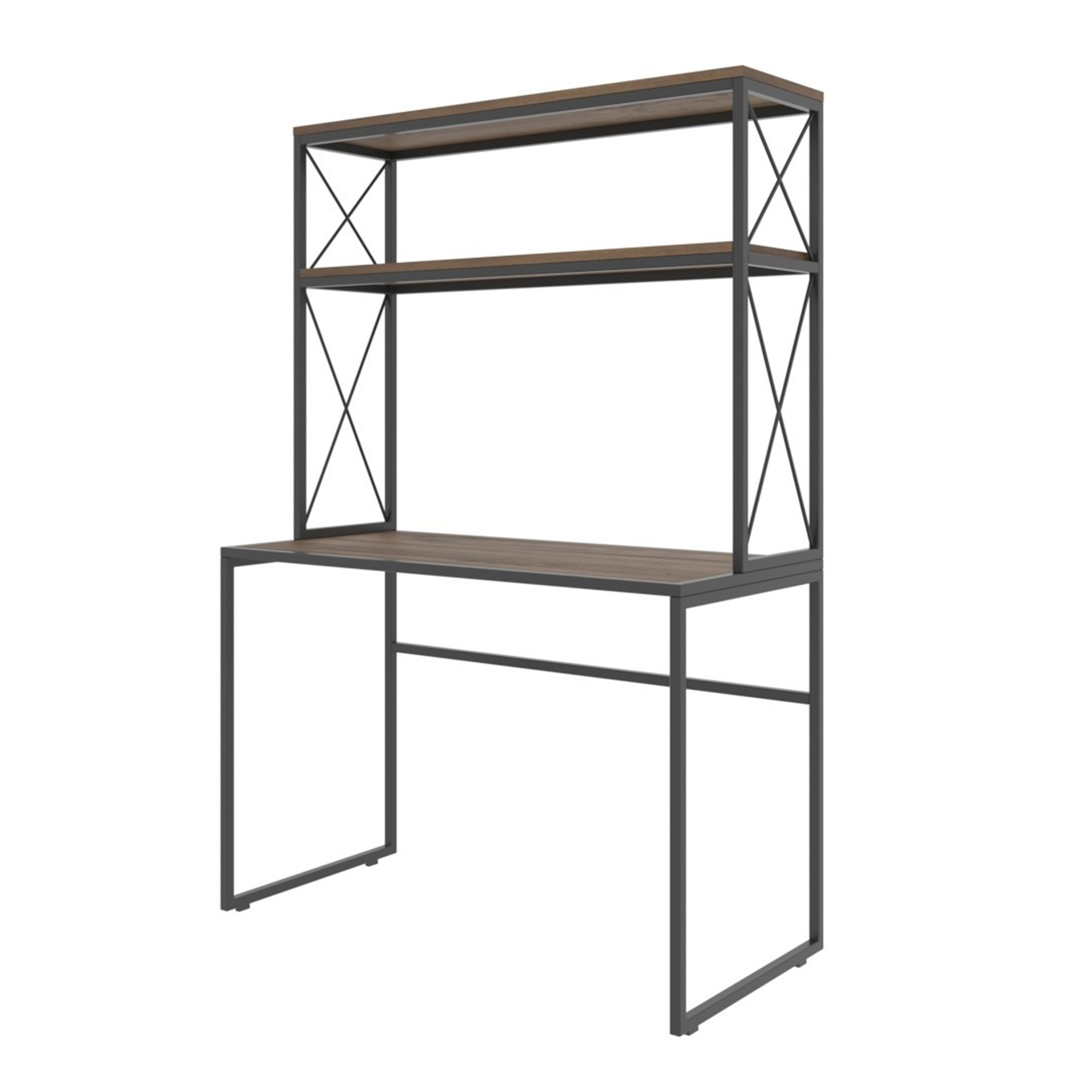 Mercan Schreibtisch Holzfurnier Schwarz